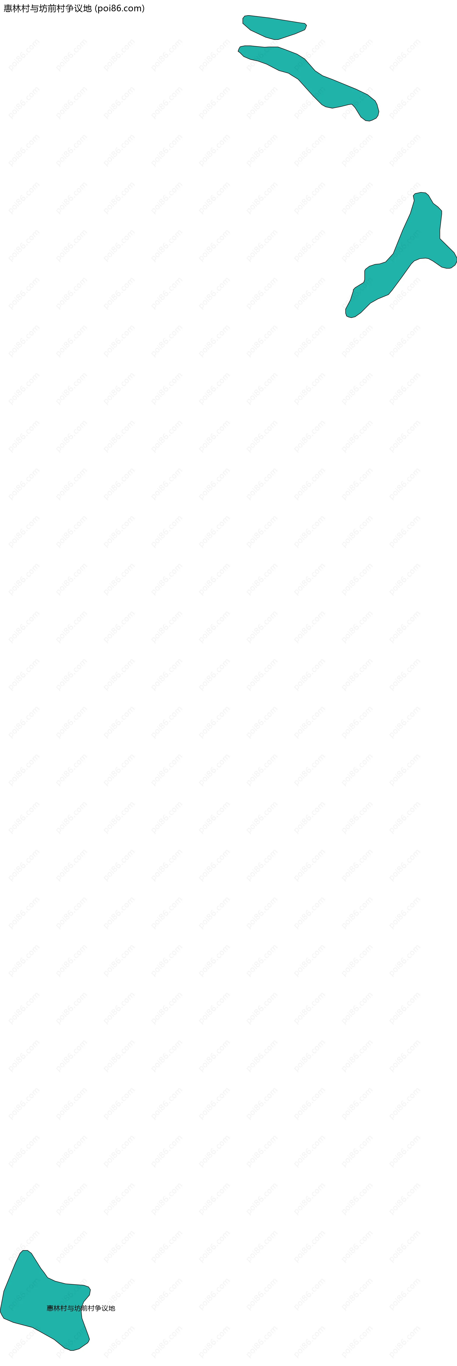 惠林村与坊前村争议地边界地图