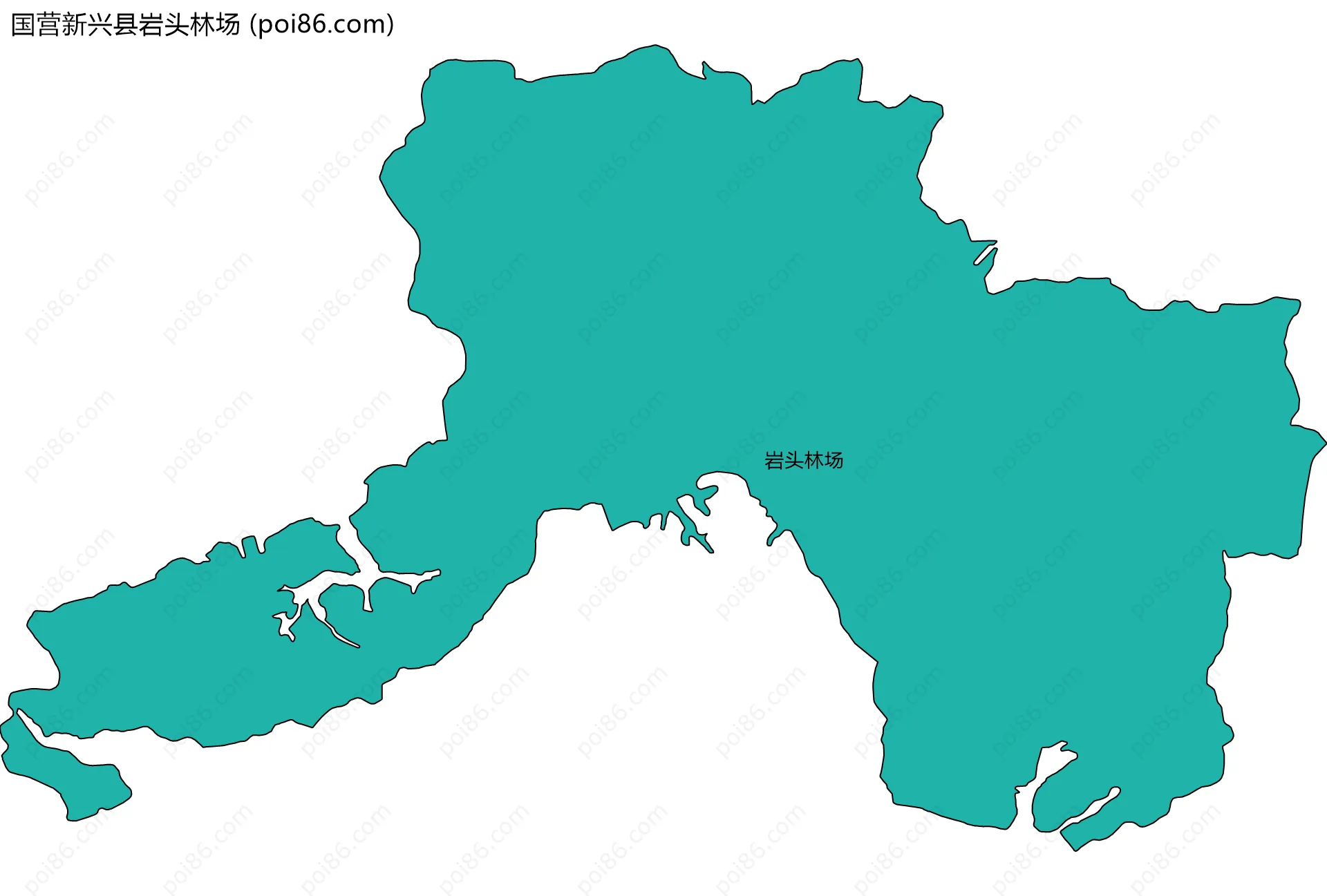 国营新兴县岩头林场边界地图(五级行政区划)