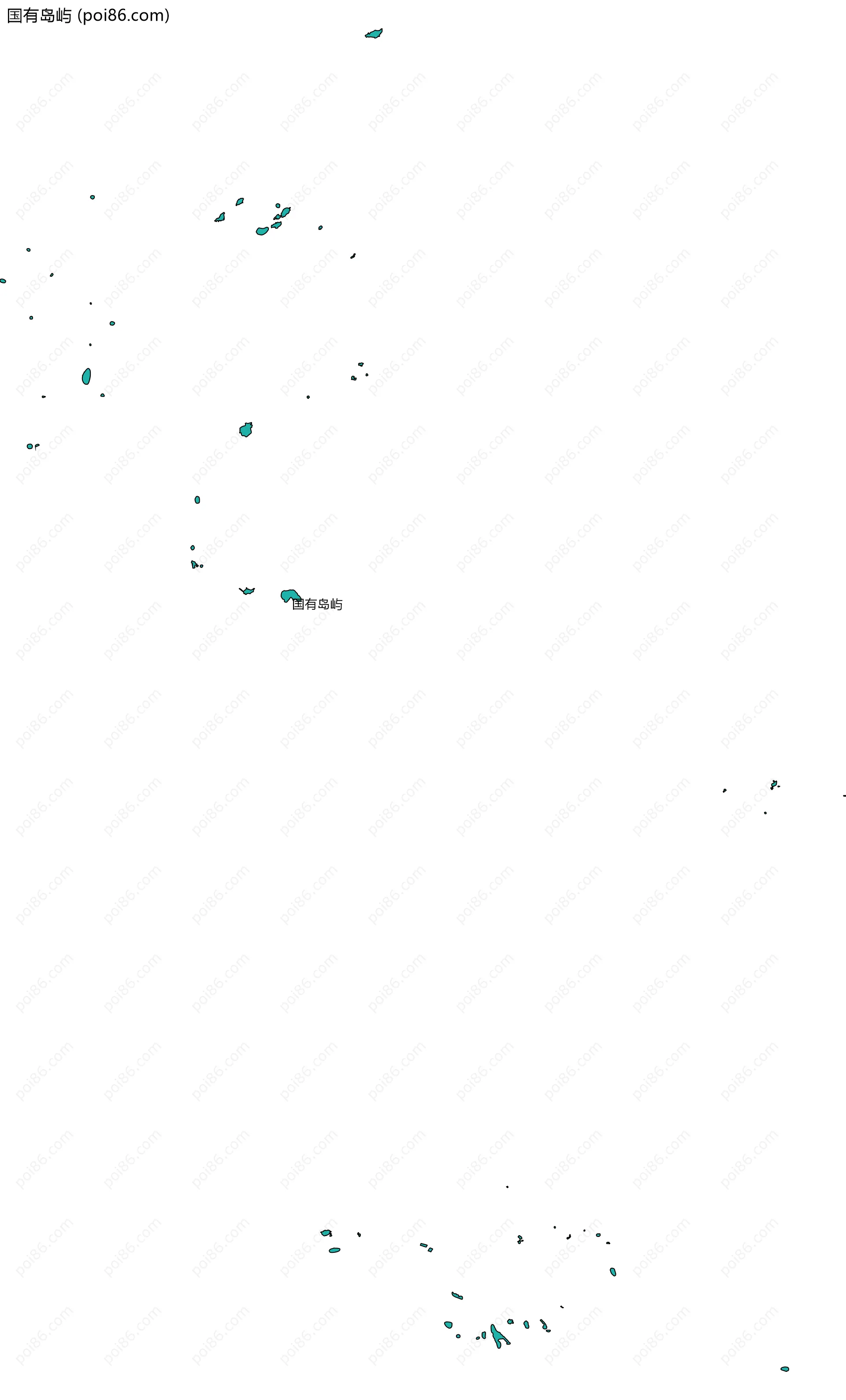 国有岛屿边界地图(五级行政区划)