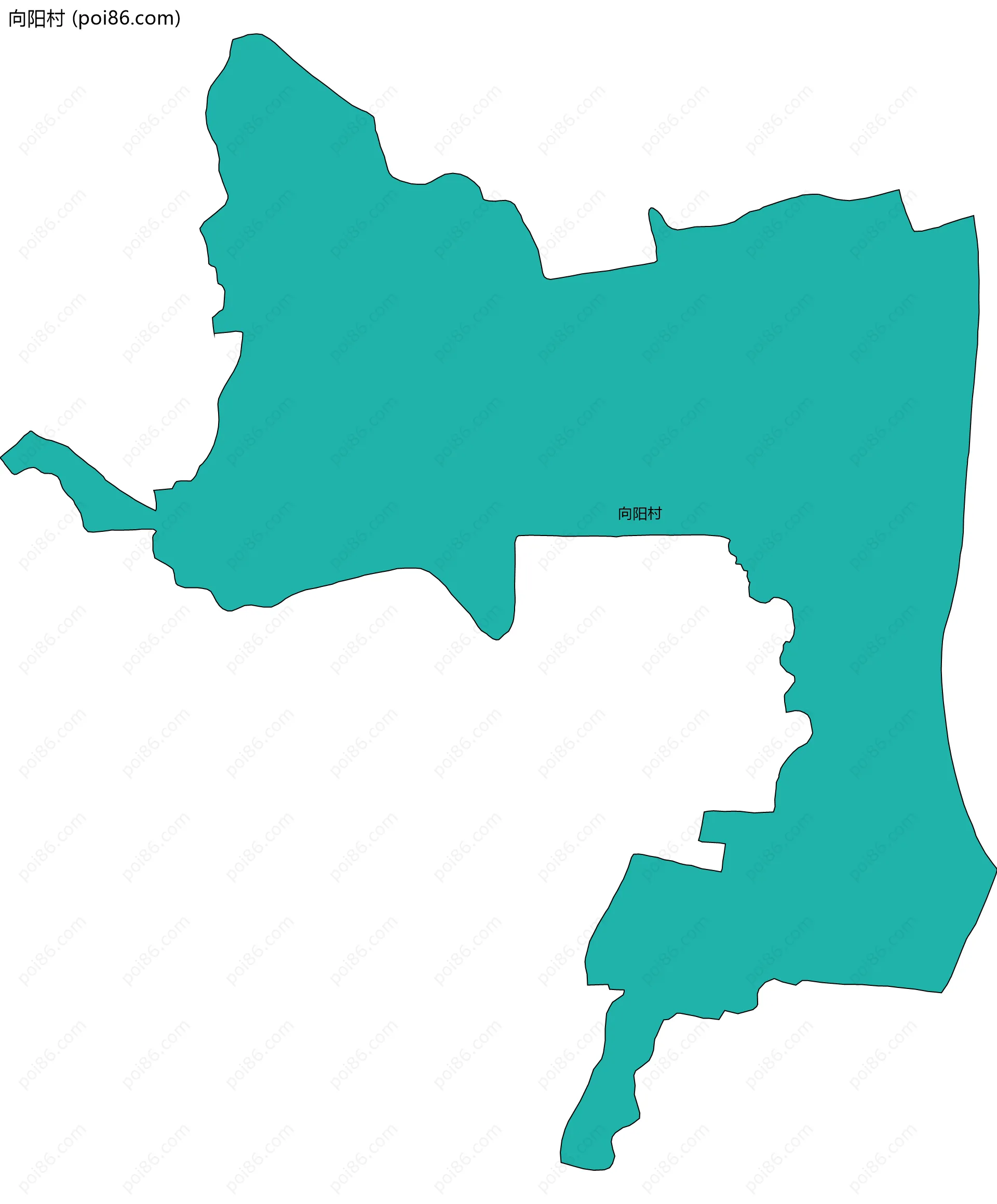 向阳村边界地图
