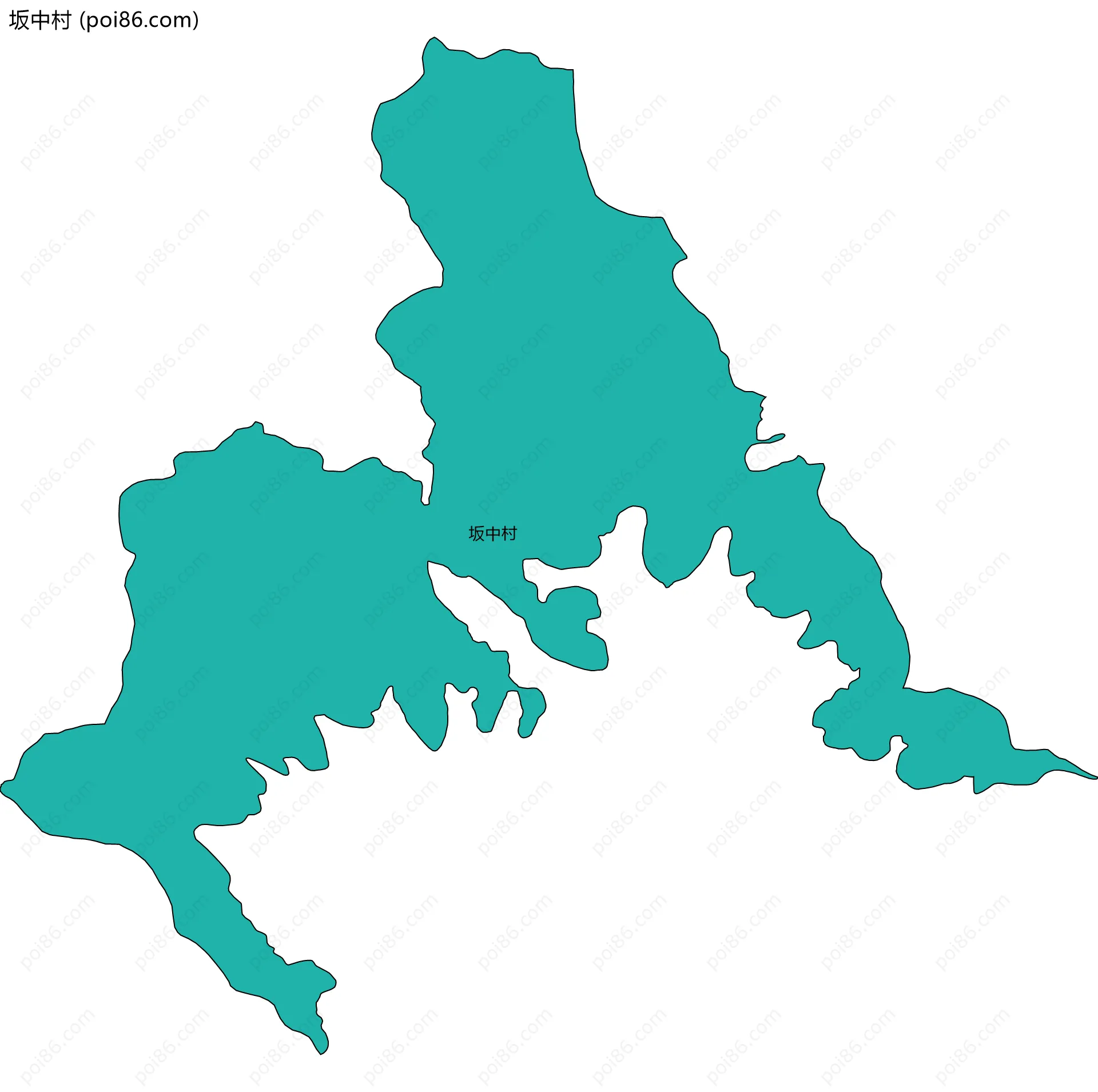 坂中村边界地图