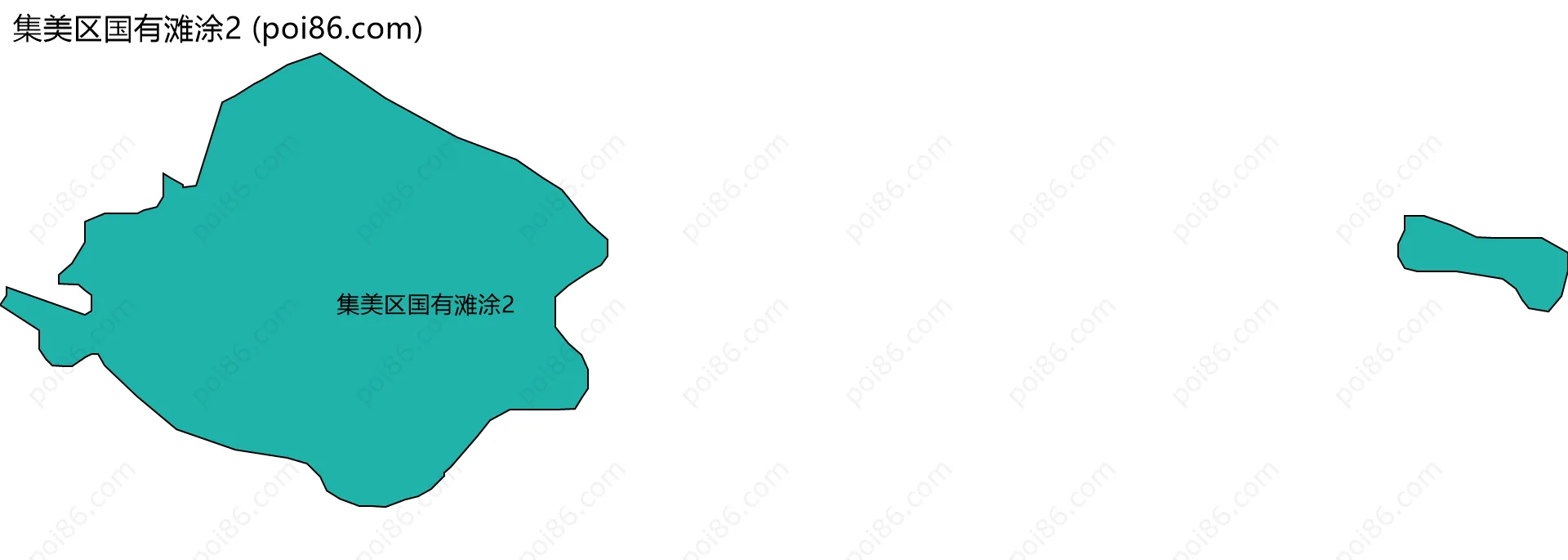 集美区国有滩涂2边界地图(五级行政区划)