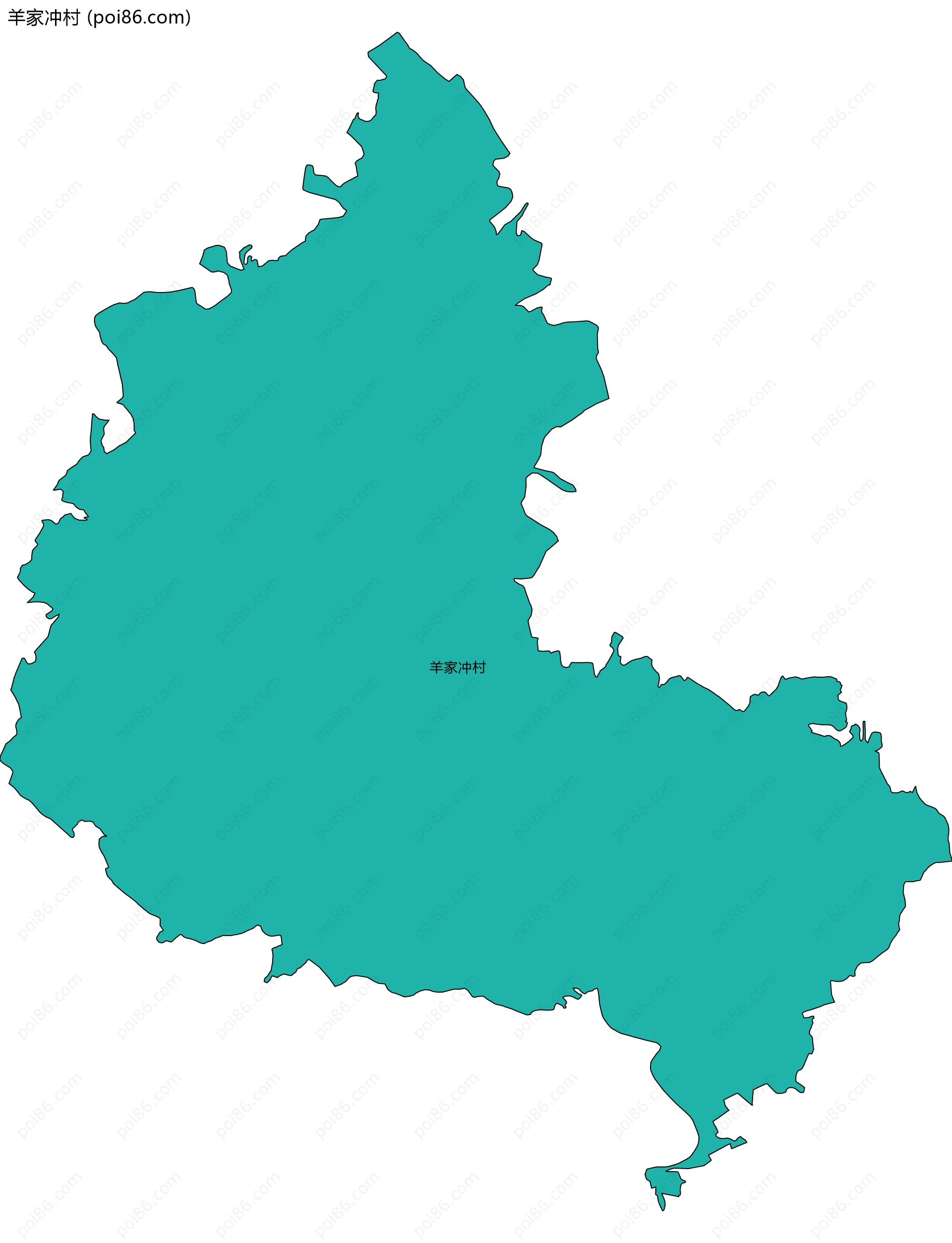 羊家冲村边界地图