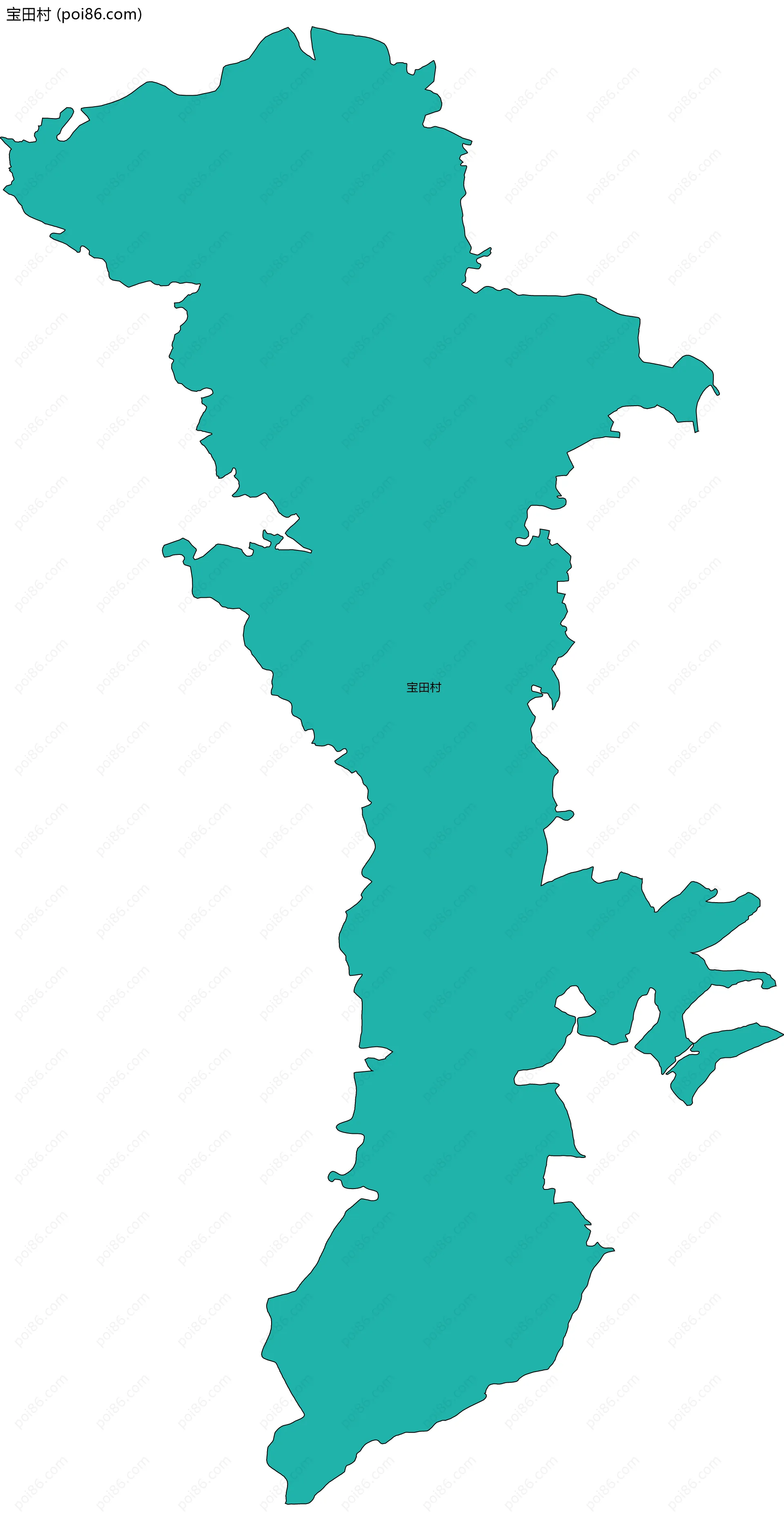 宝田村边界地图