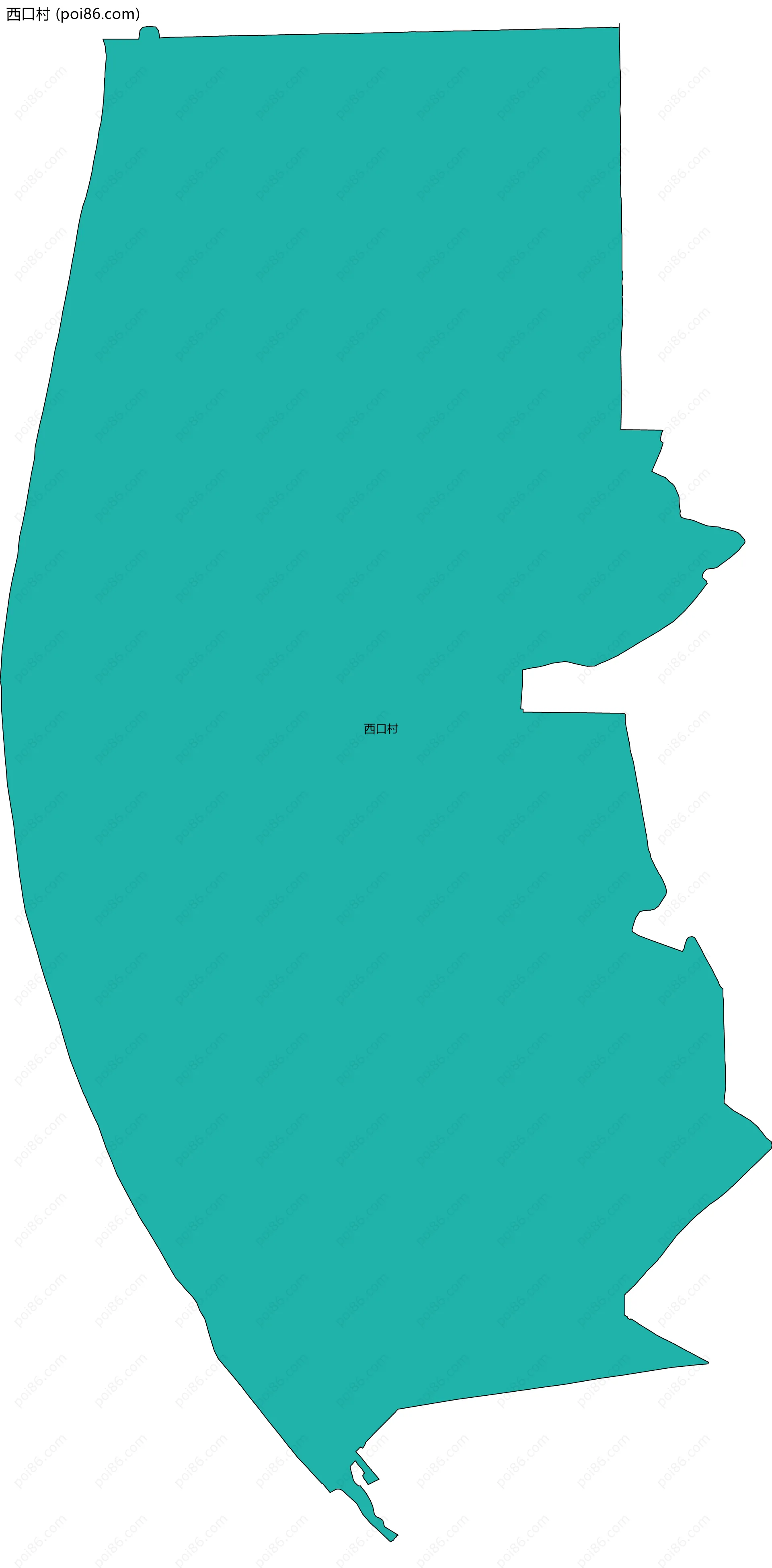 西口村边界地图