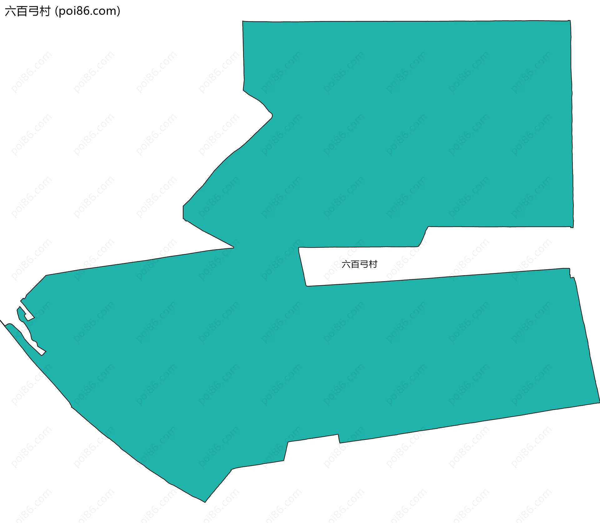 六百弓村边界地图