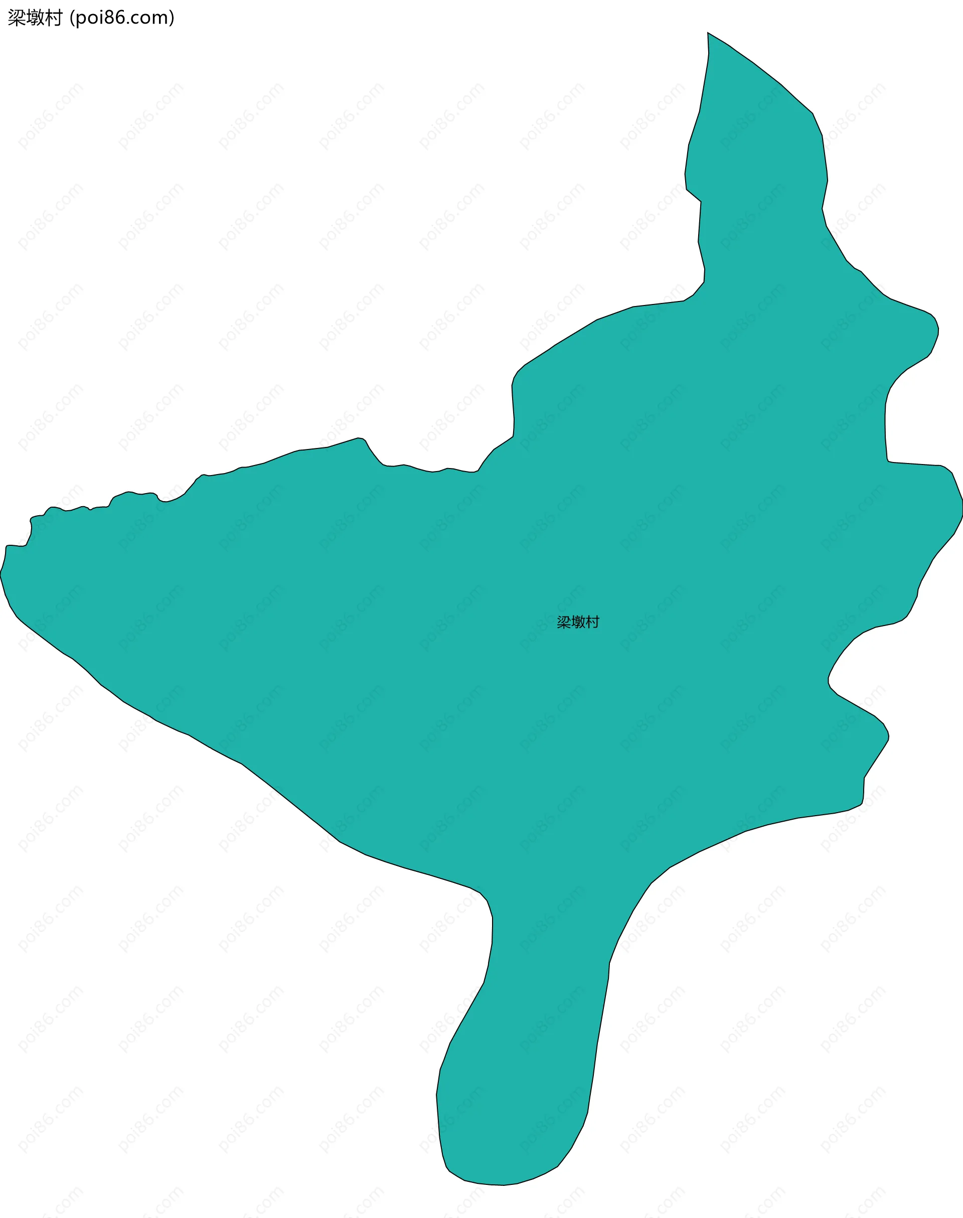 梁墩村边界地图