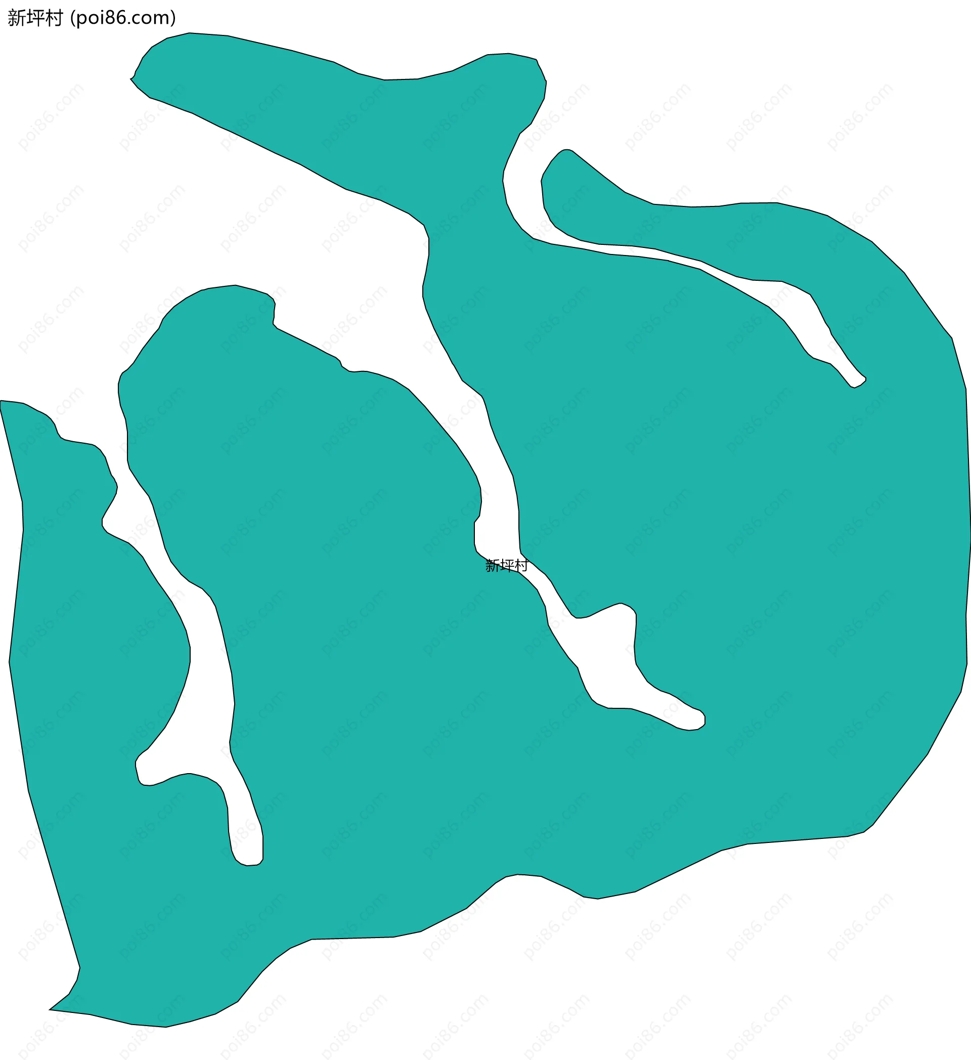 新坪村边界地图