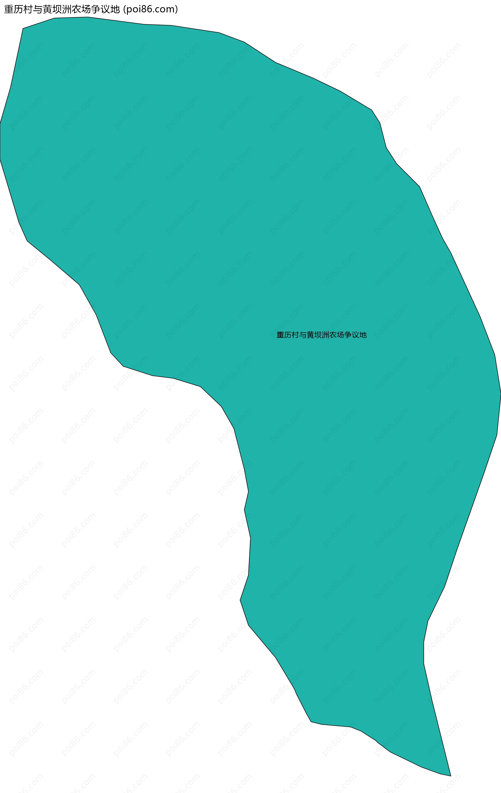 重历村与黄坝洲农场争议地边界地图