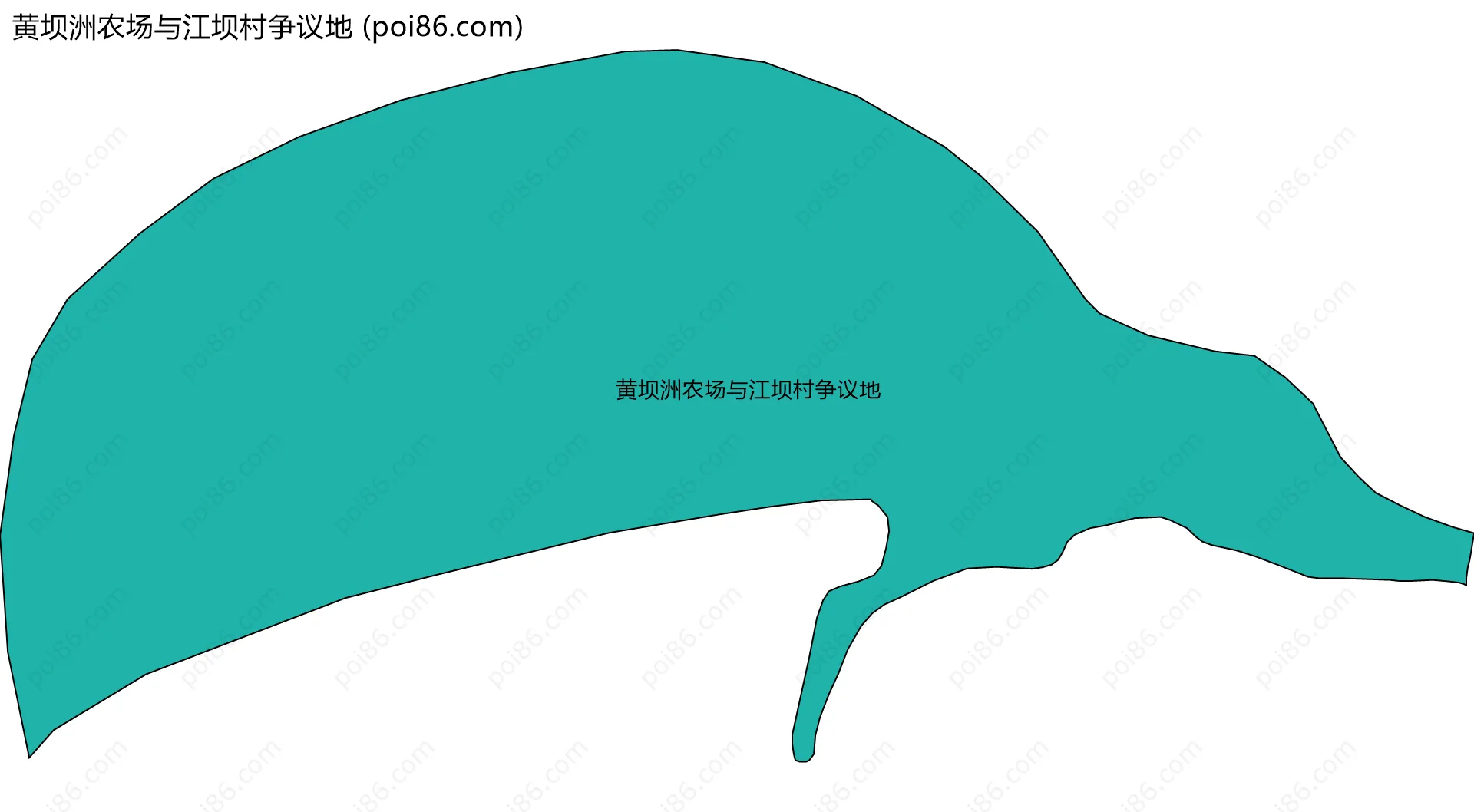 黄坝洲农场与江坝村争议地边界地图