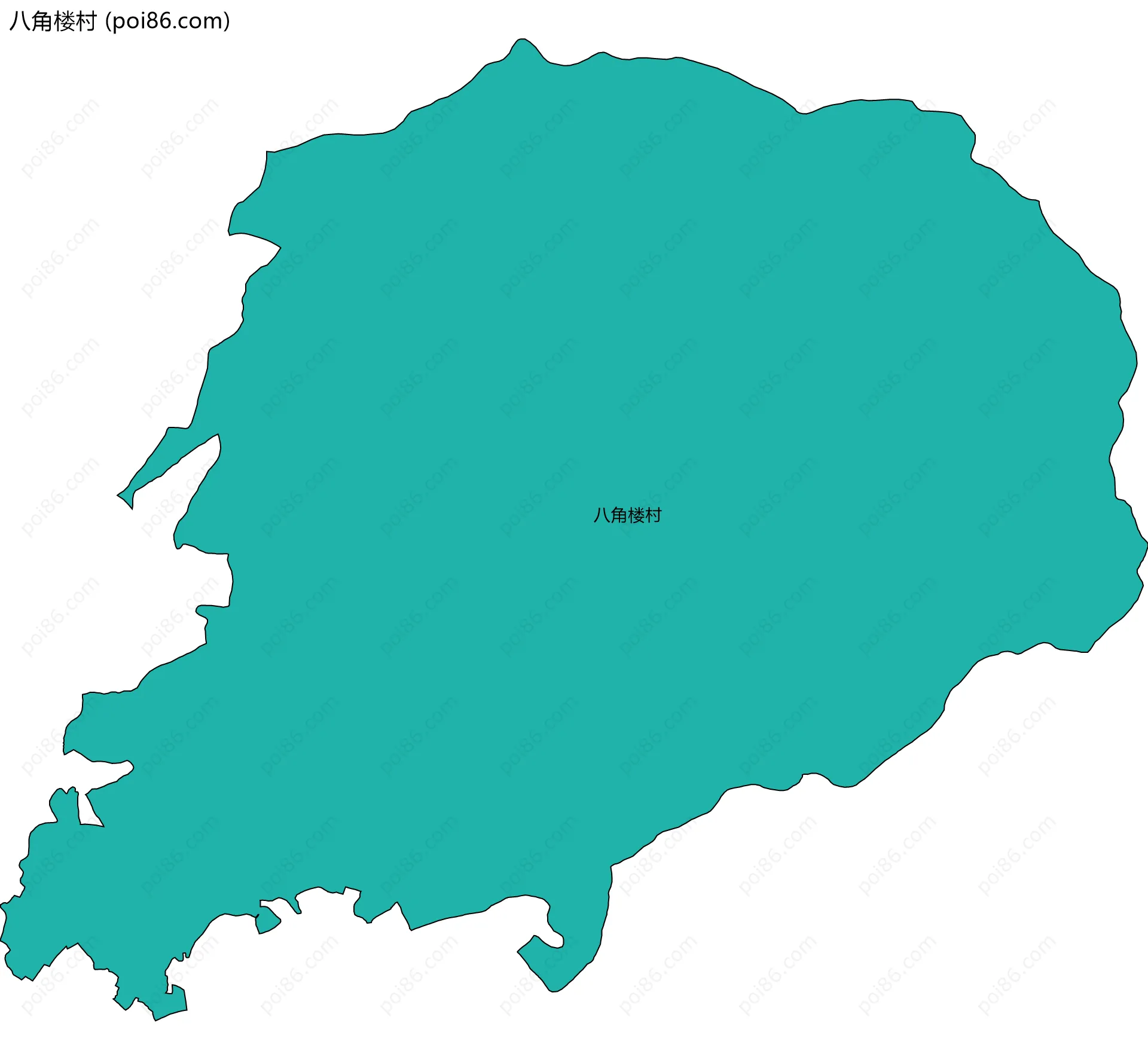 八角楼村边界地图