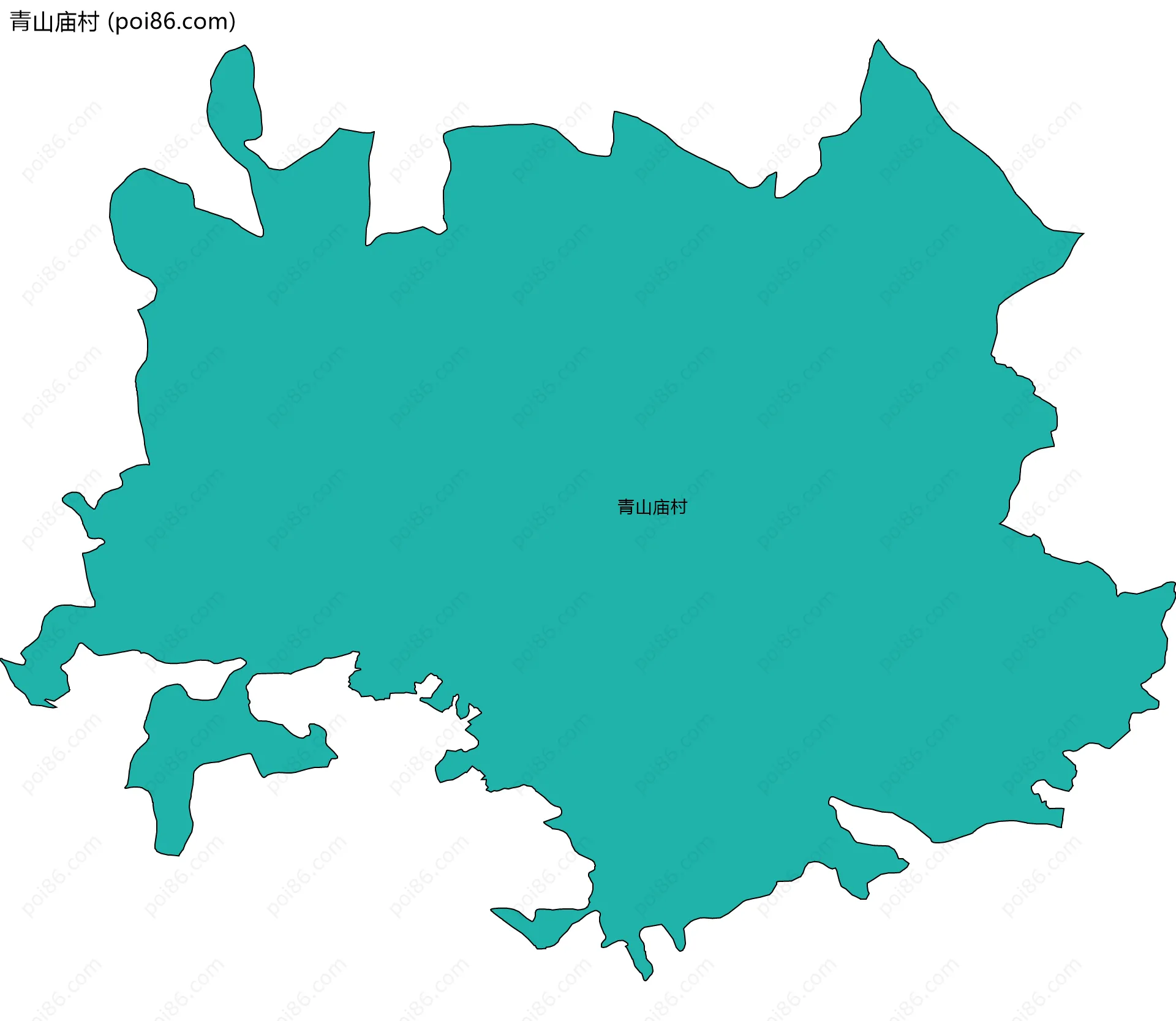 青山庙村边界地图