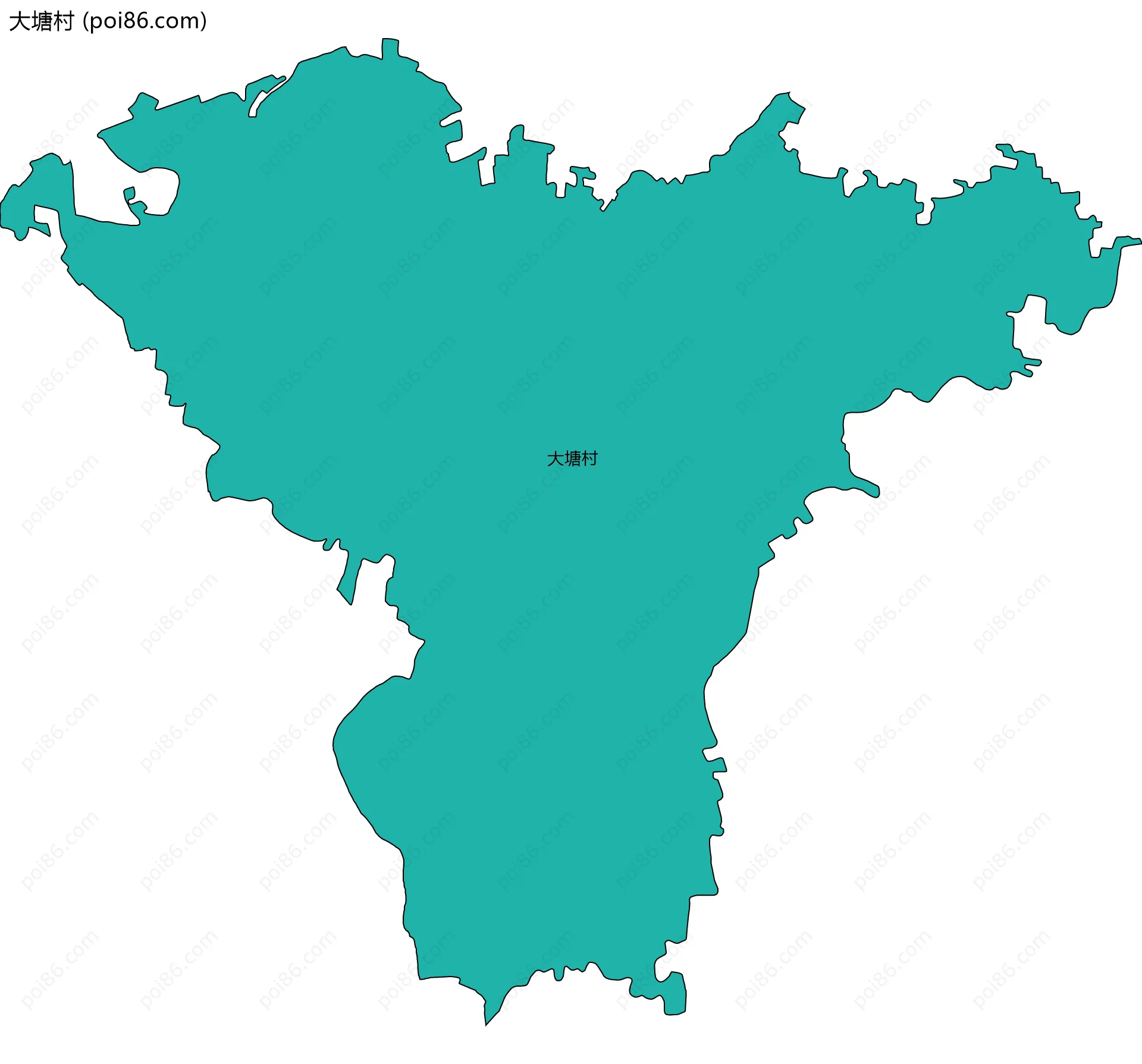 大塘村边界地图