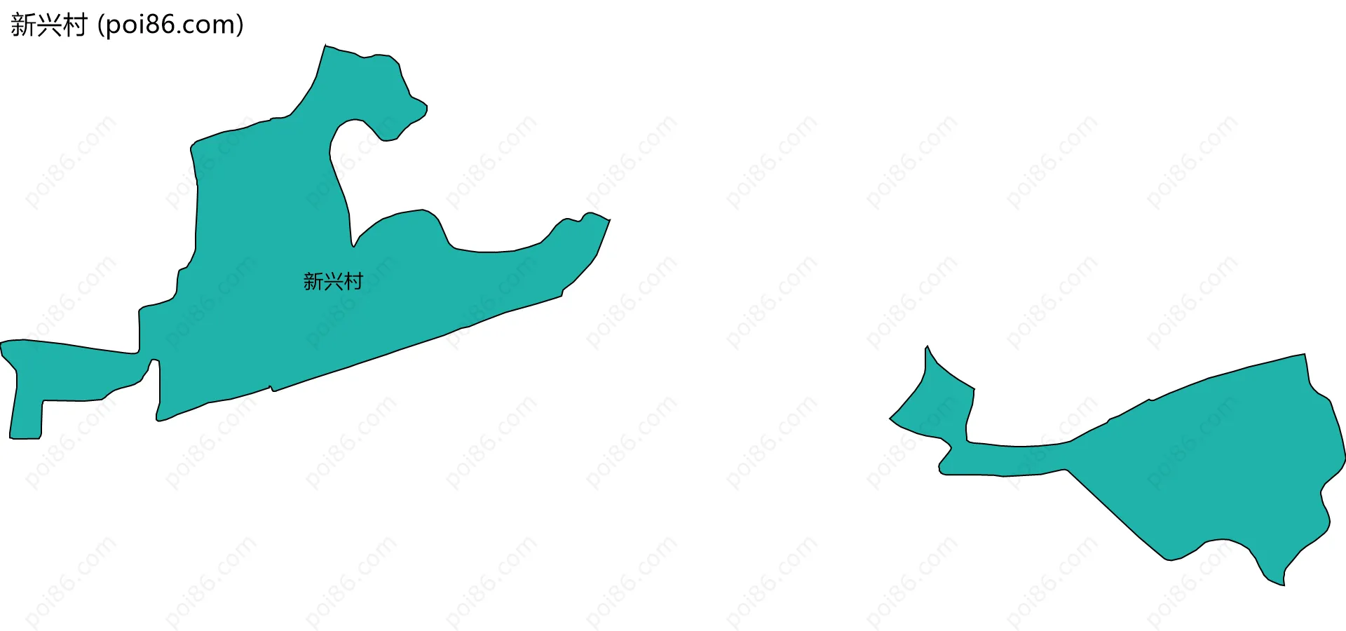 新兴村边界地图