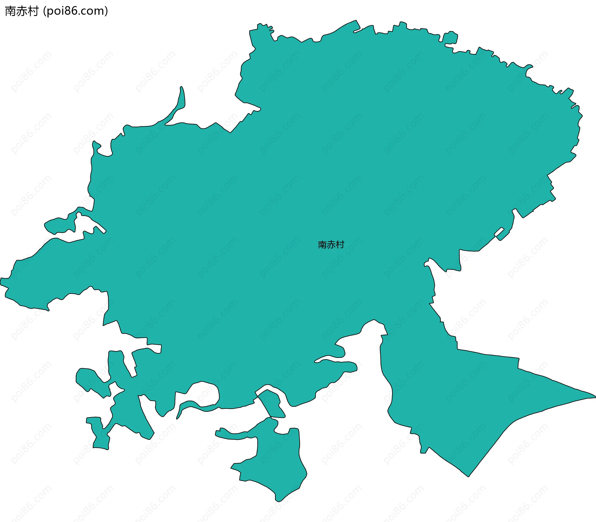 南赤村边界地图