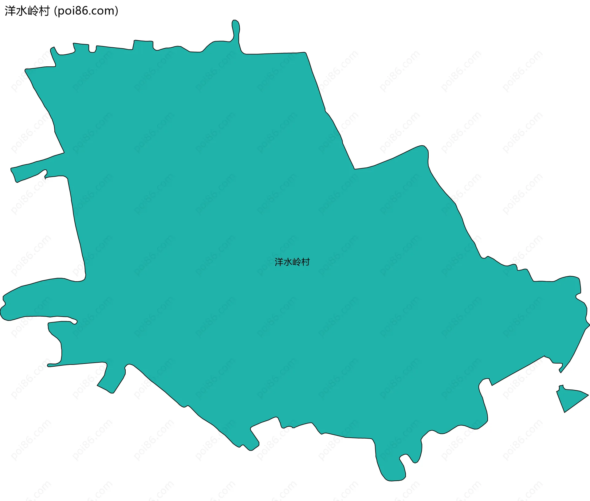 洋水岭村边界地图