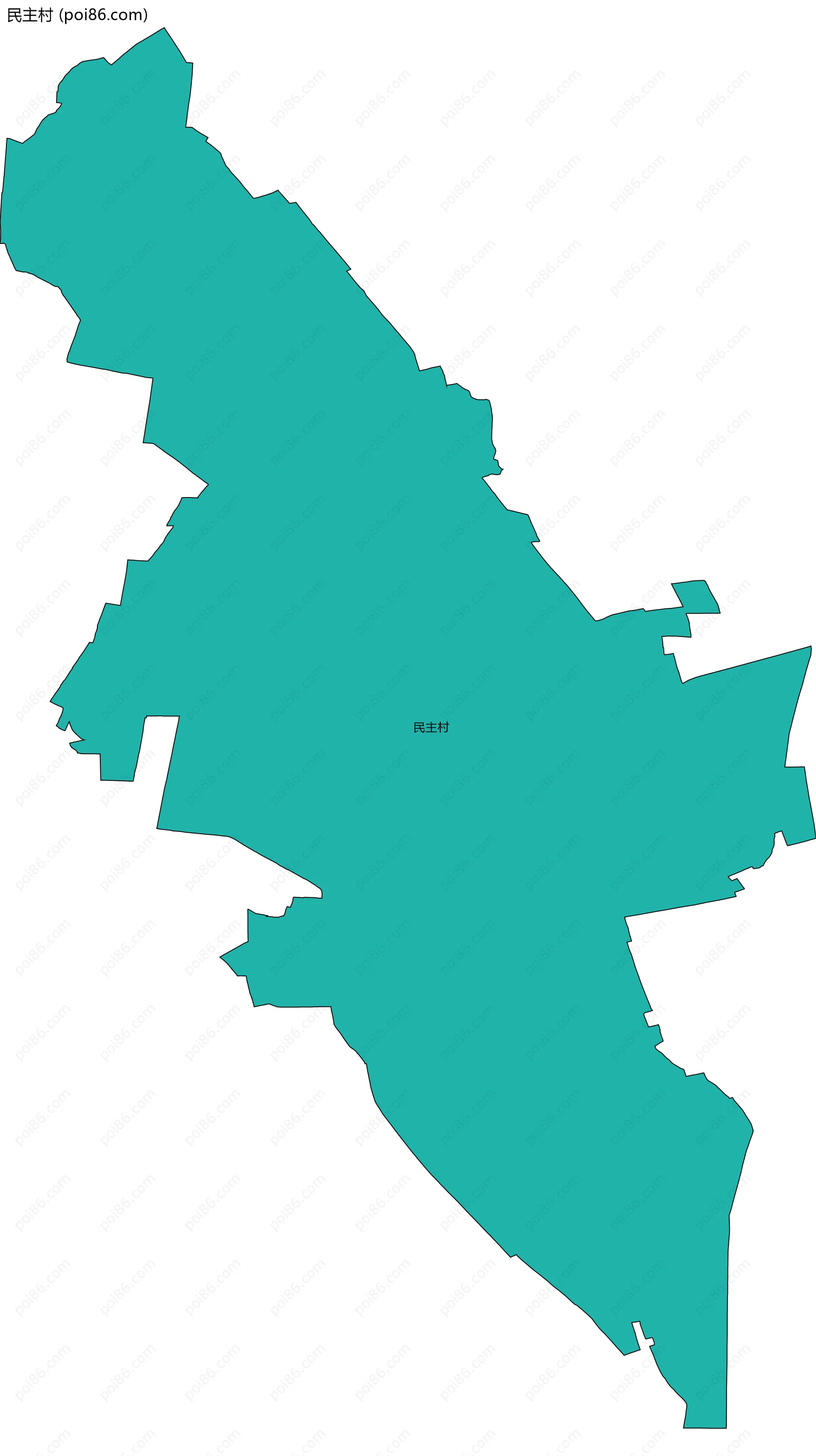 民主村边界地图