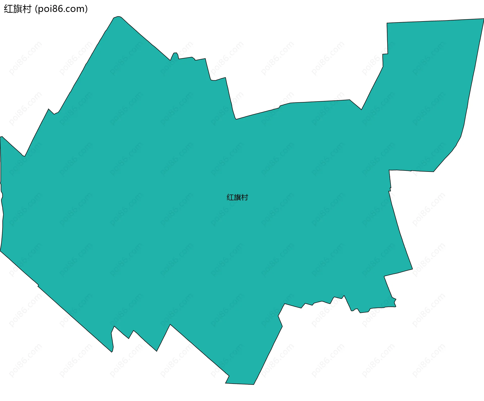 红旗村边界地图