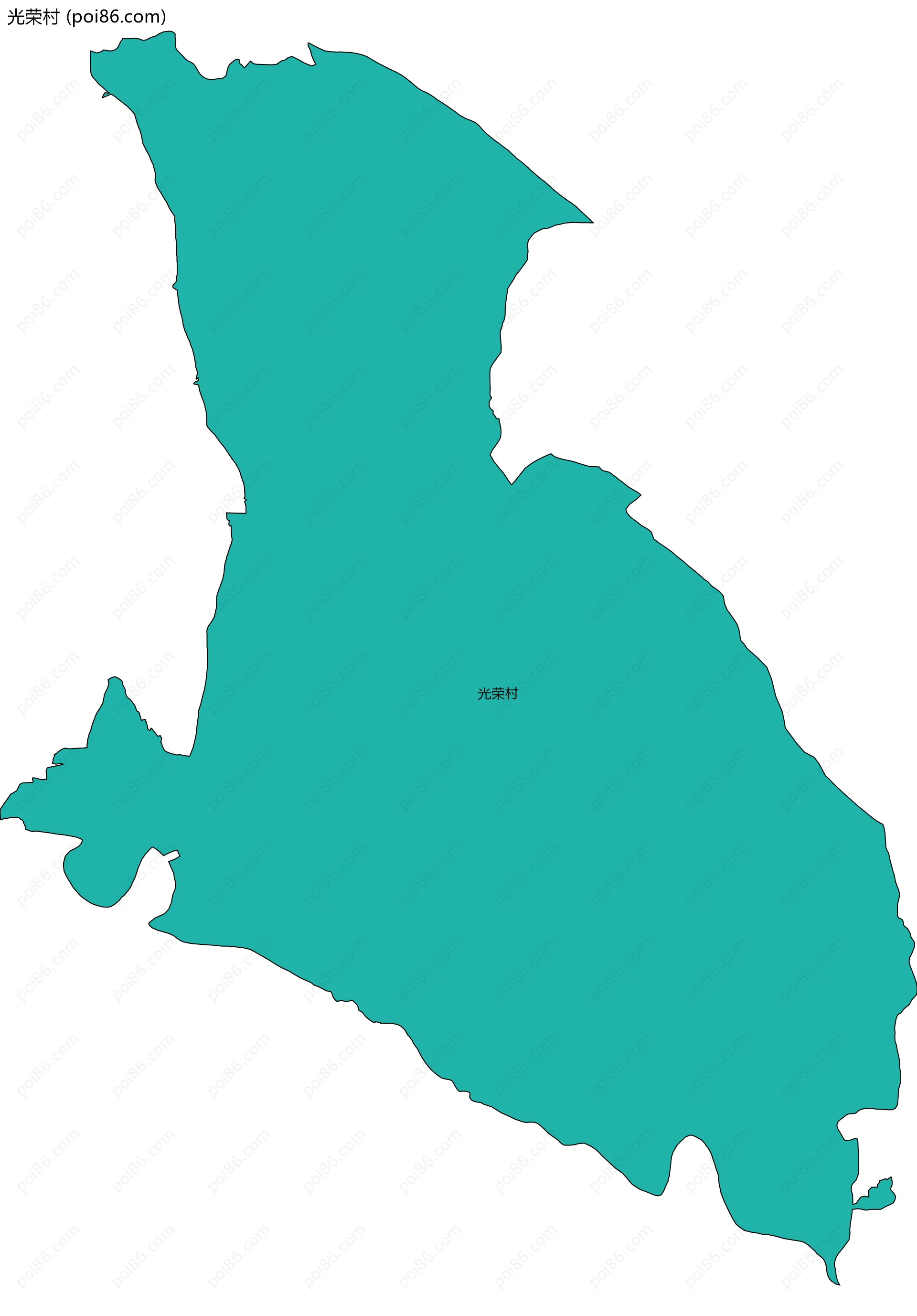 光荣村边界地图