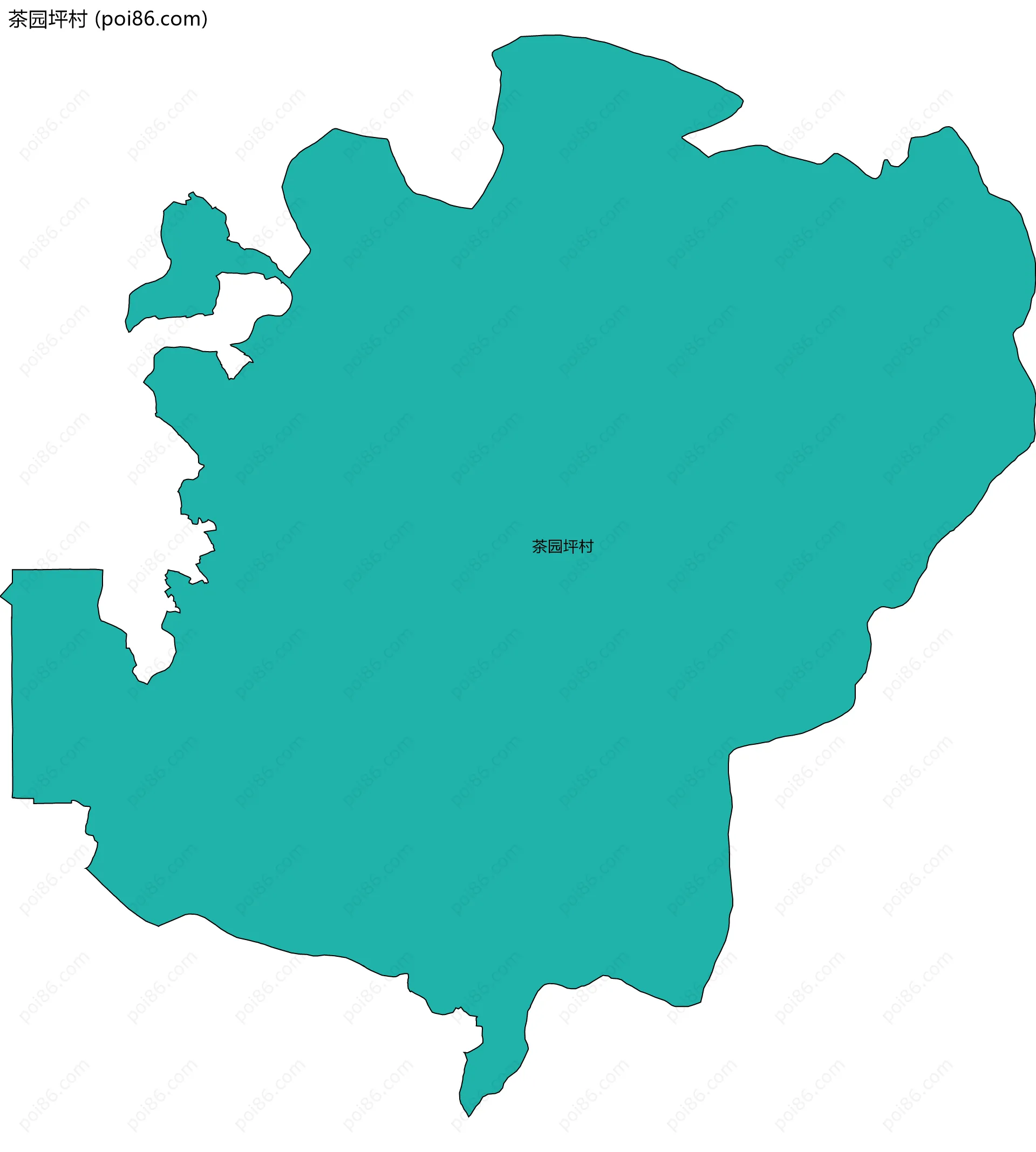 茶园坪村边界地图