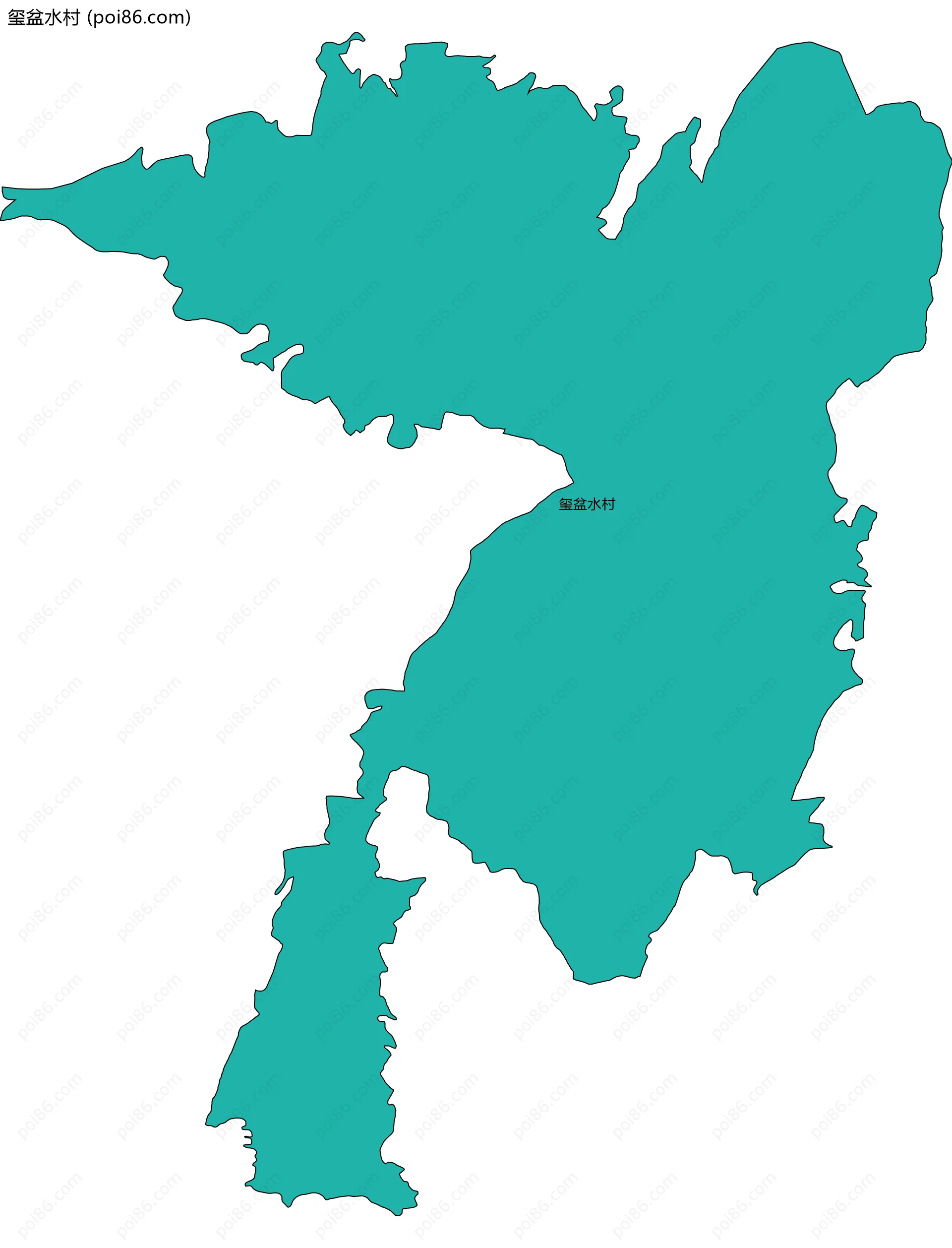 玺盆水村边界地图