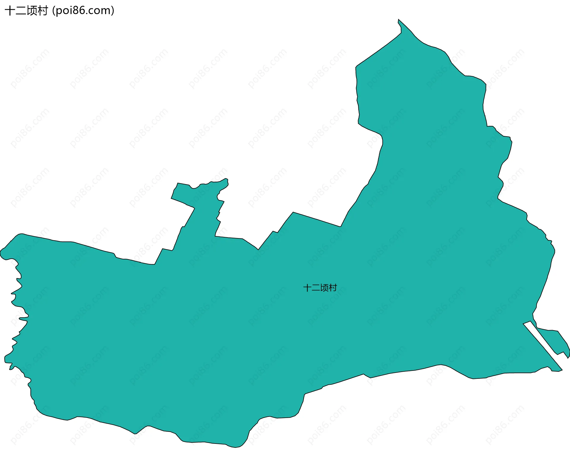 十二顷村边界地图