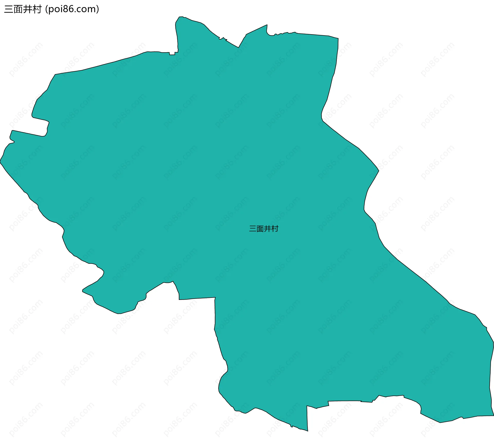 三面井村边界地图