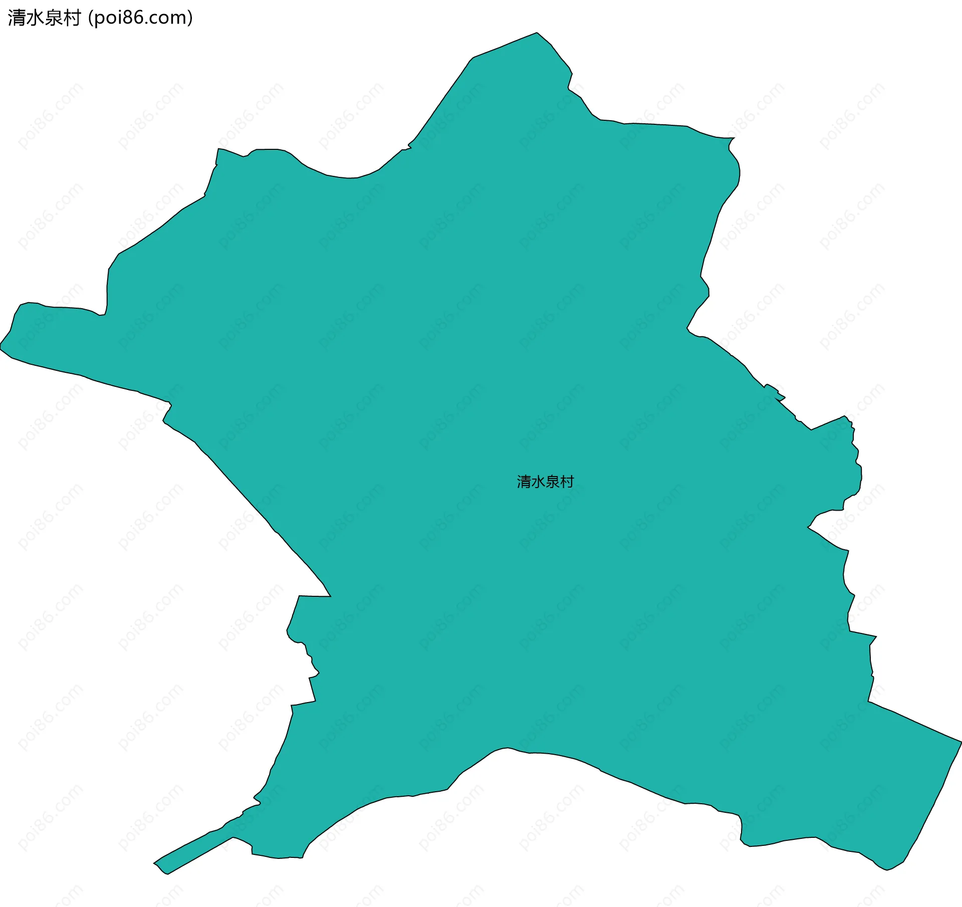 清水泉村边界地图