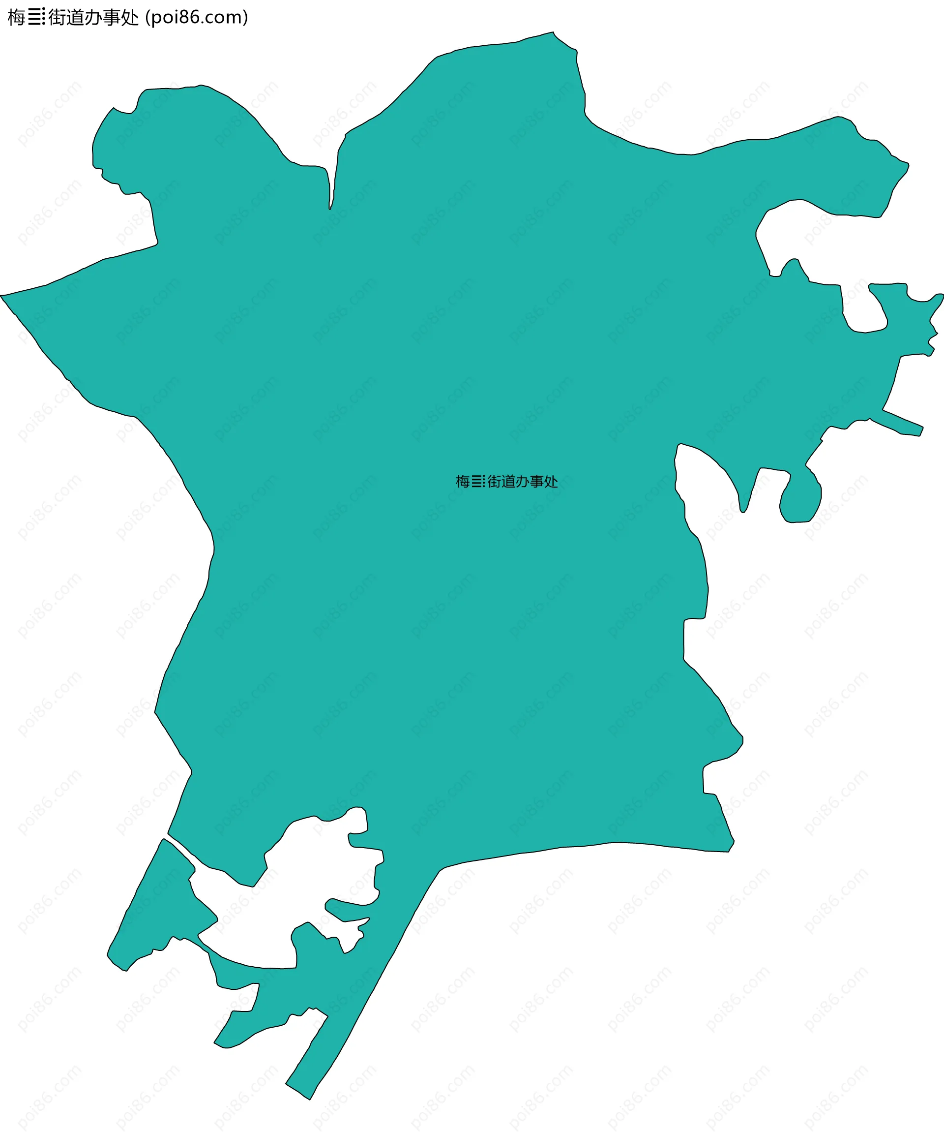 梅街道办事处边界地图