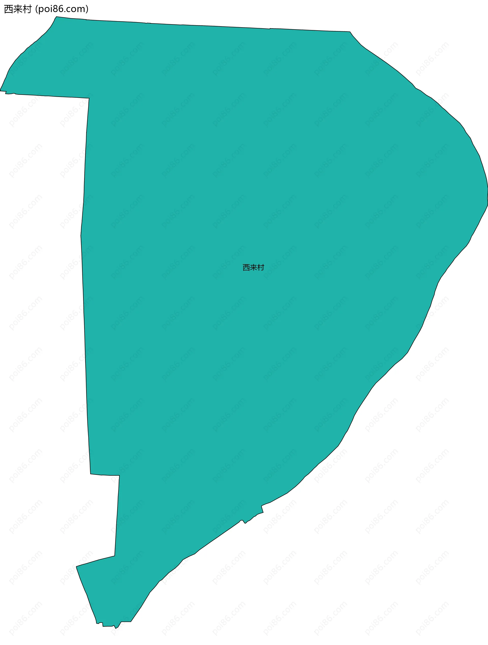 西来村边界地图