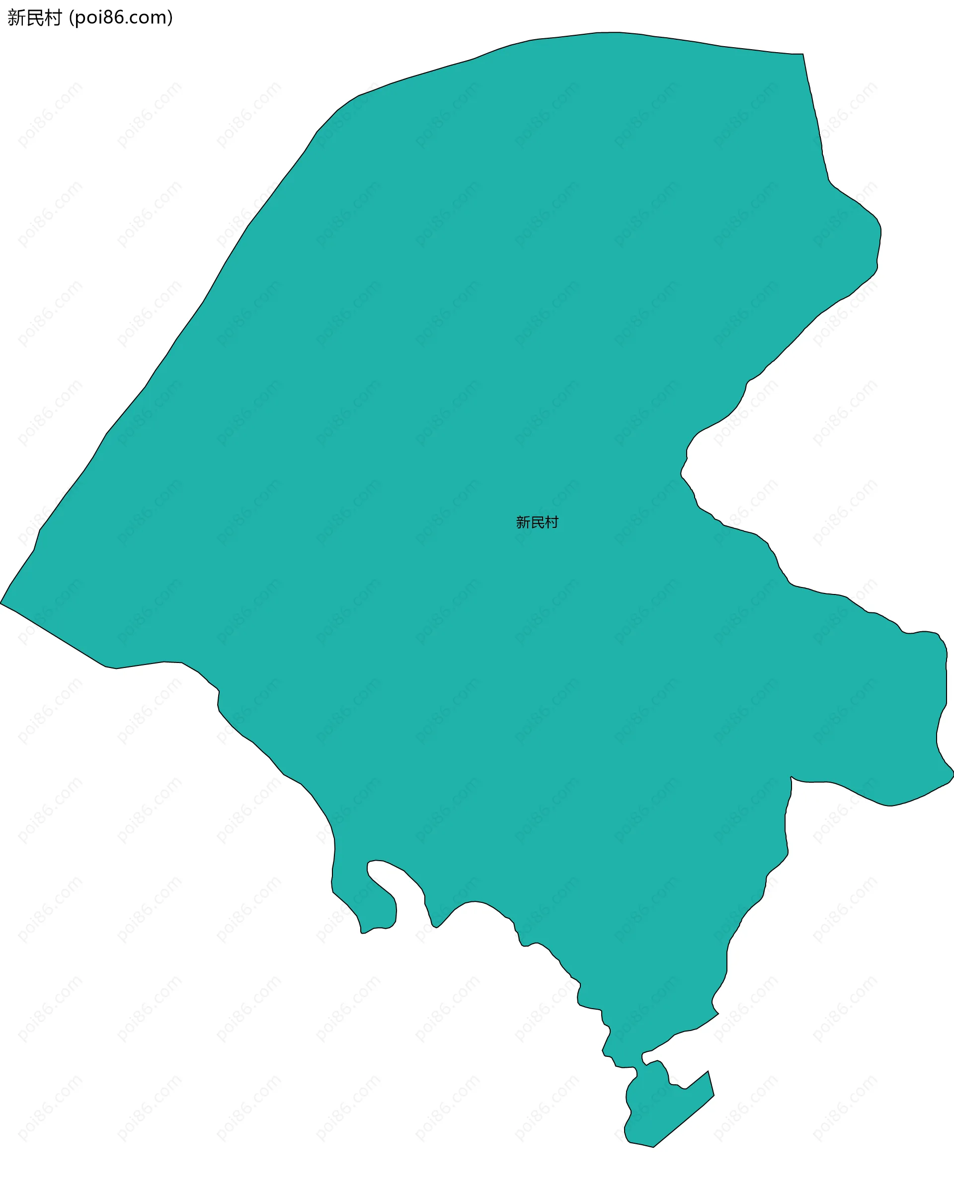 新民村边界地图