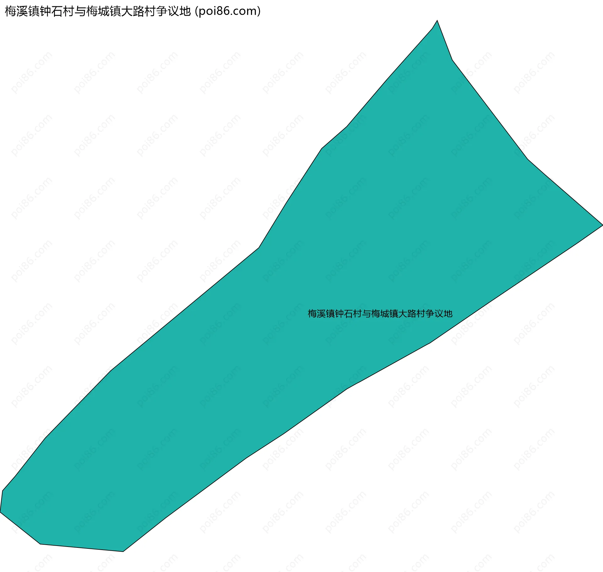 梅溪镇钟石村与梅城镇大路村争议地边界地图