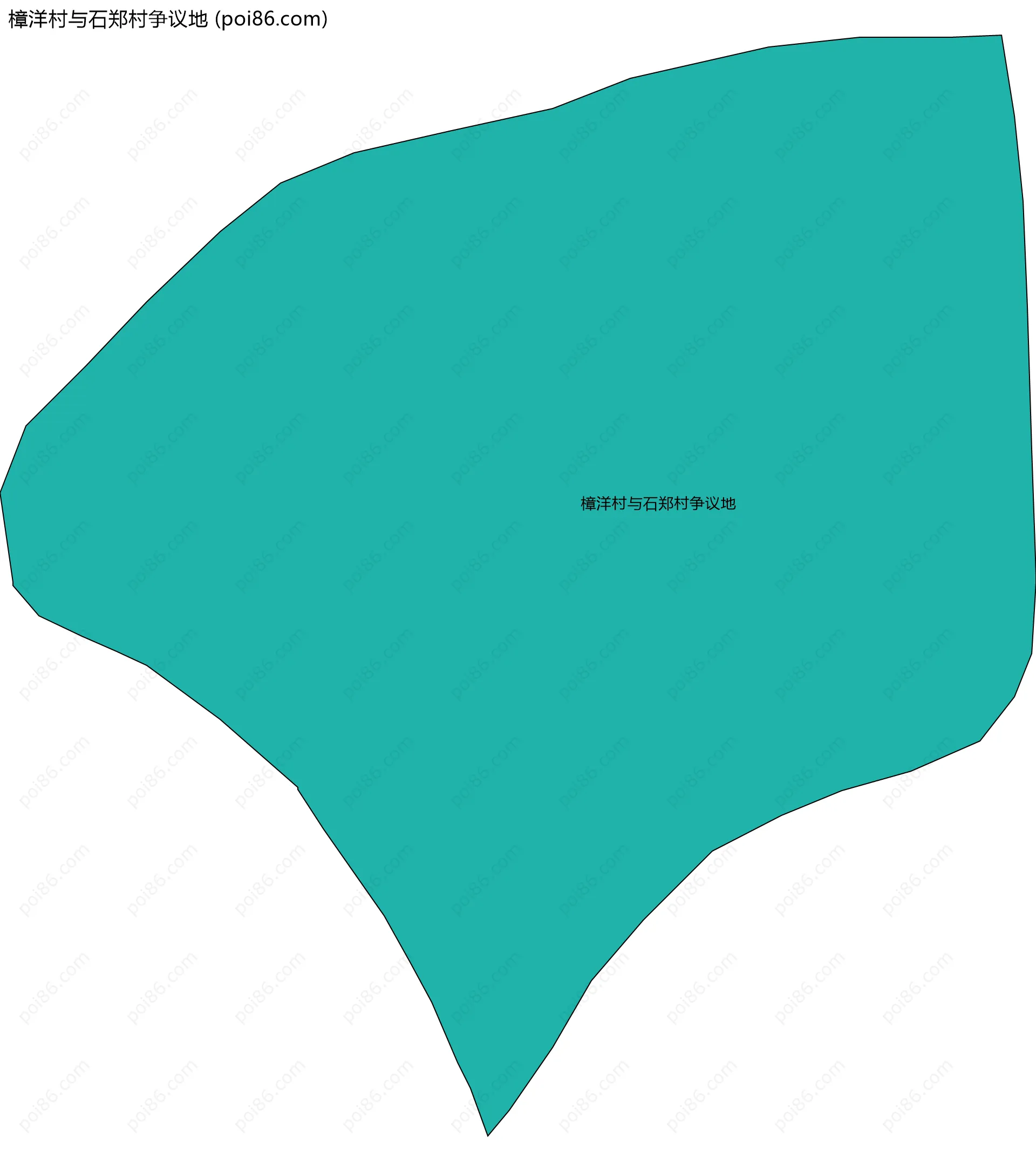 樟洋村与石郑村争议地边界地图