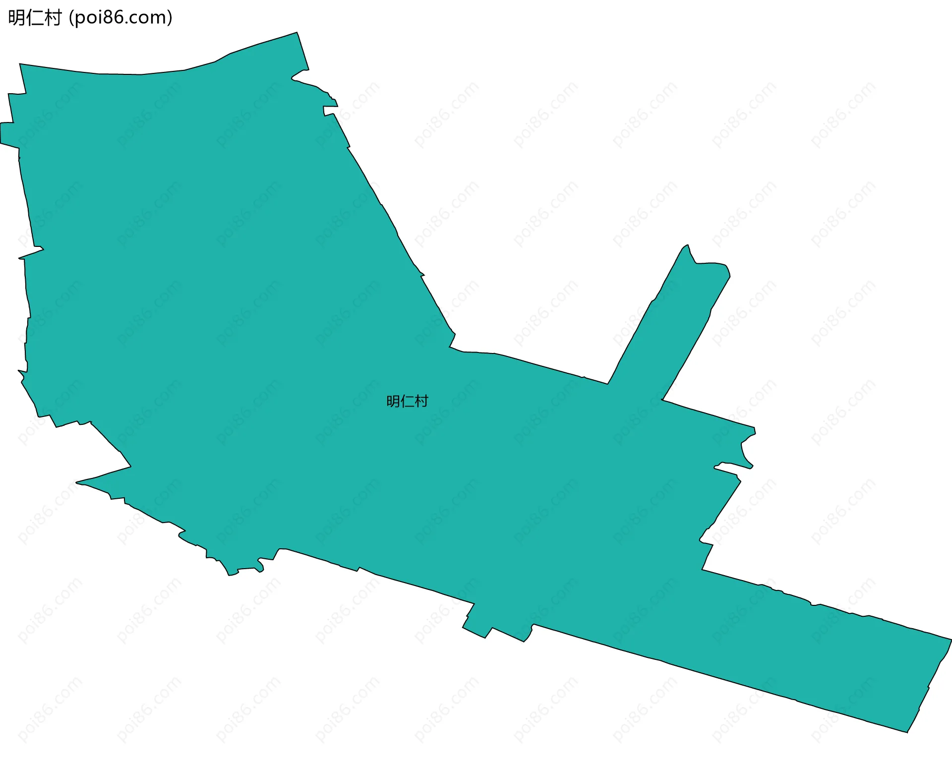 明仁村边界地图