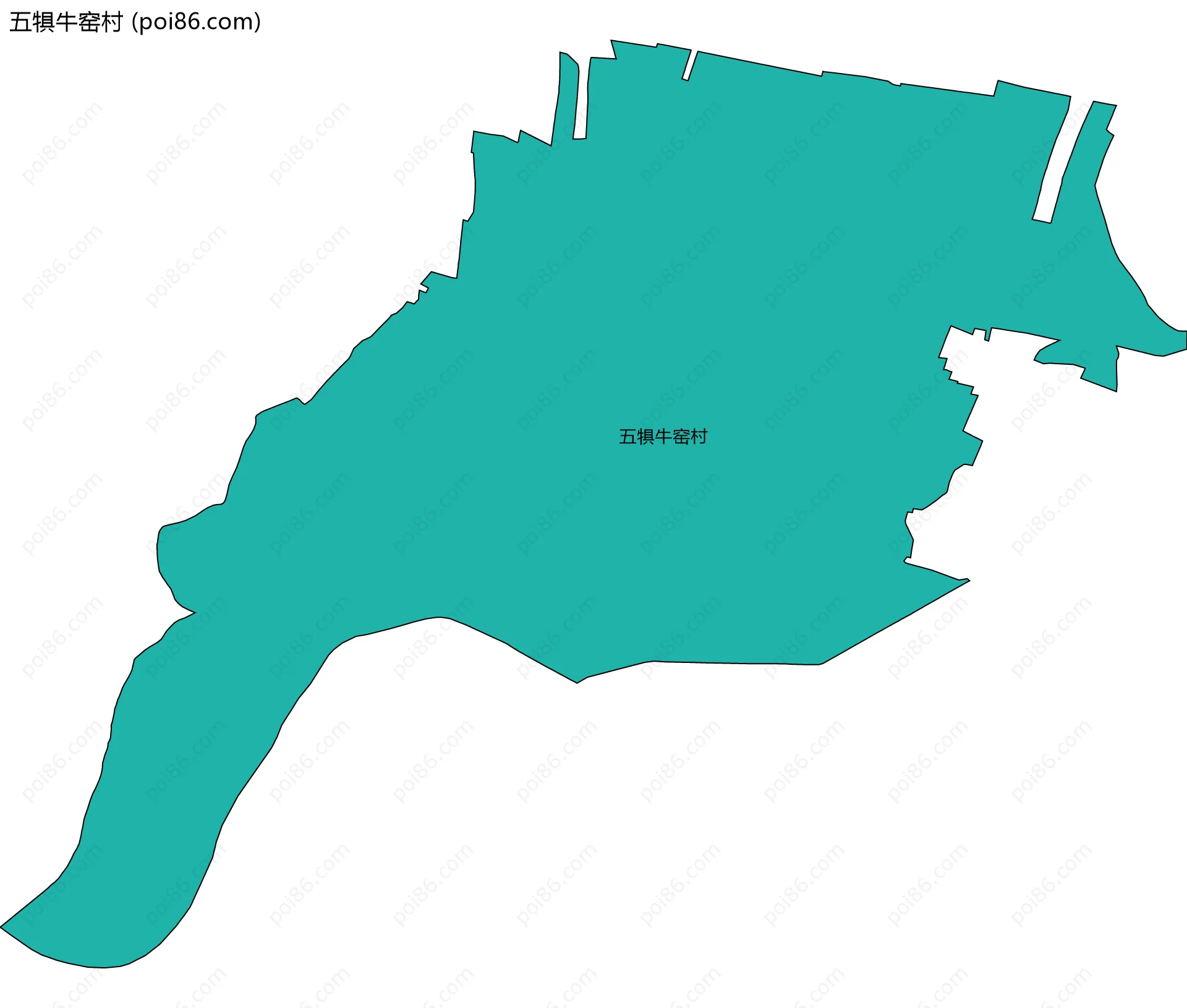 五犋牛窑村边界地图