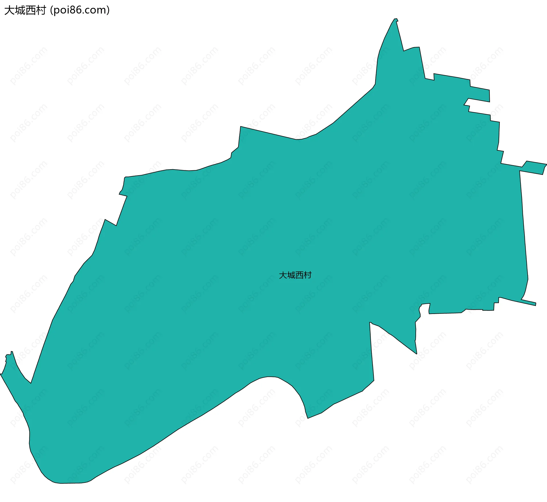 大城西村边界地图