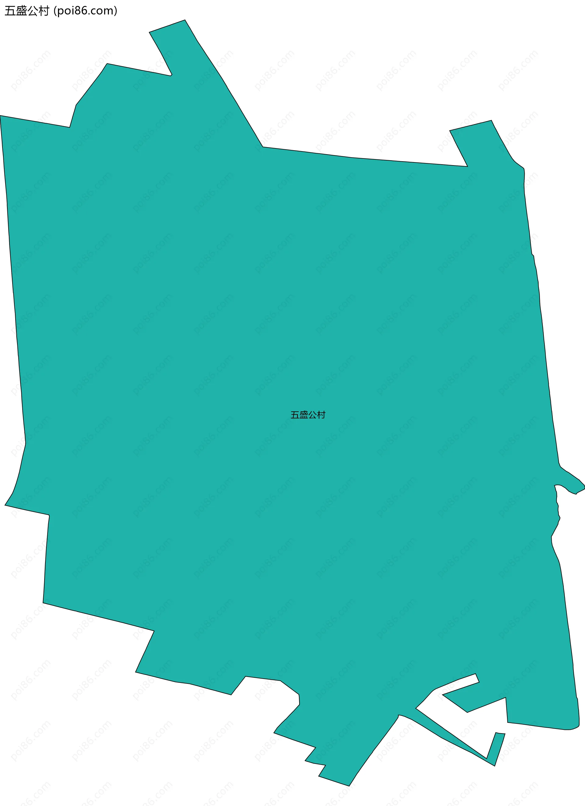 五盛公村边界地图