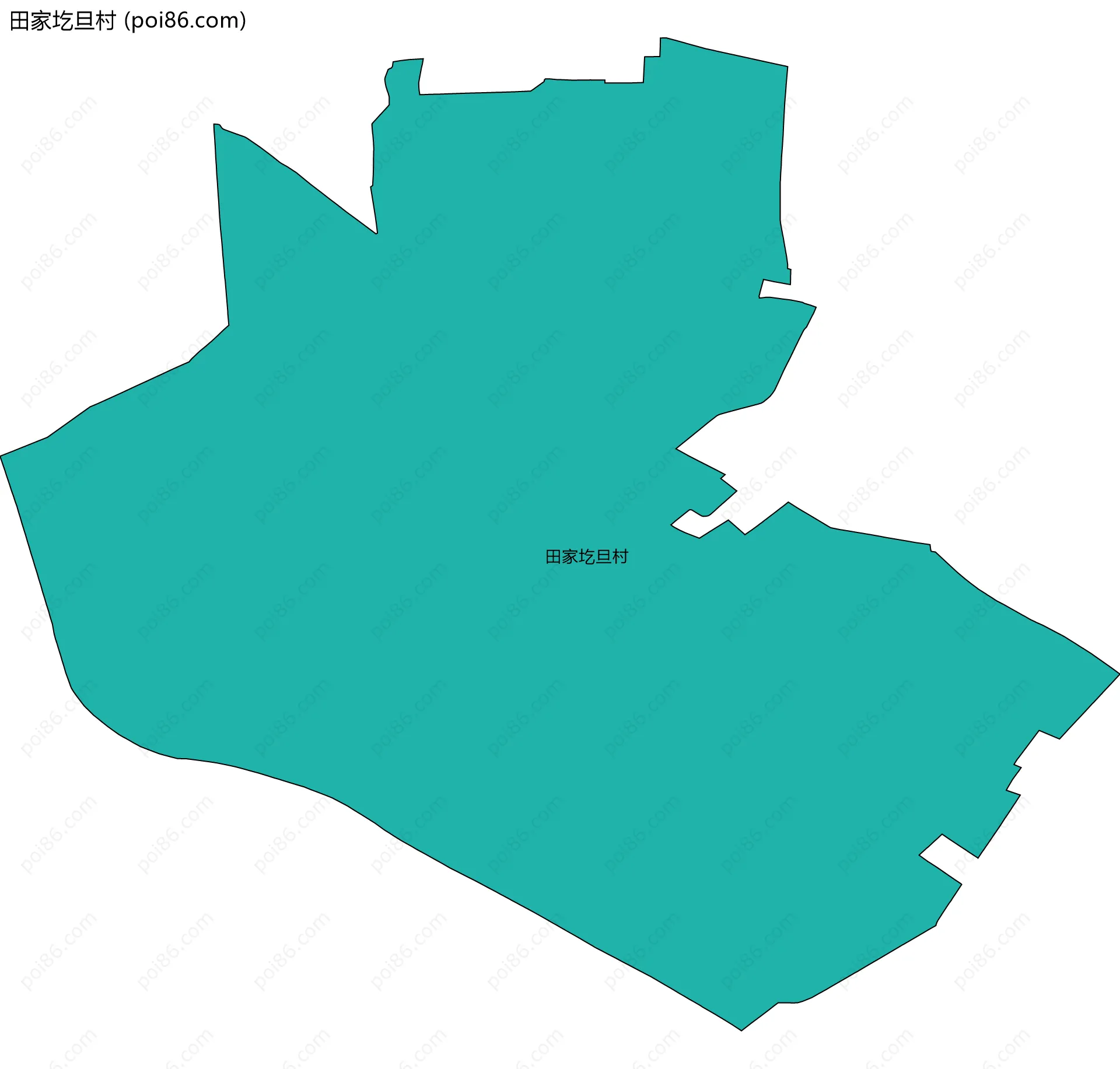田家圪旦村边界地图