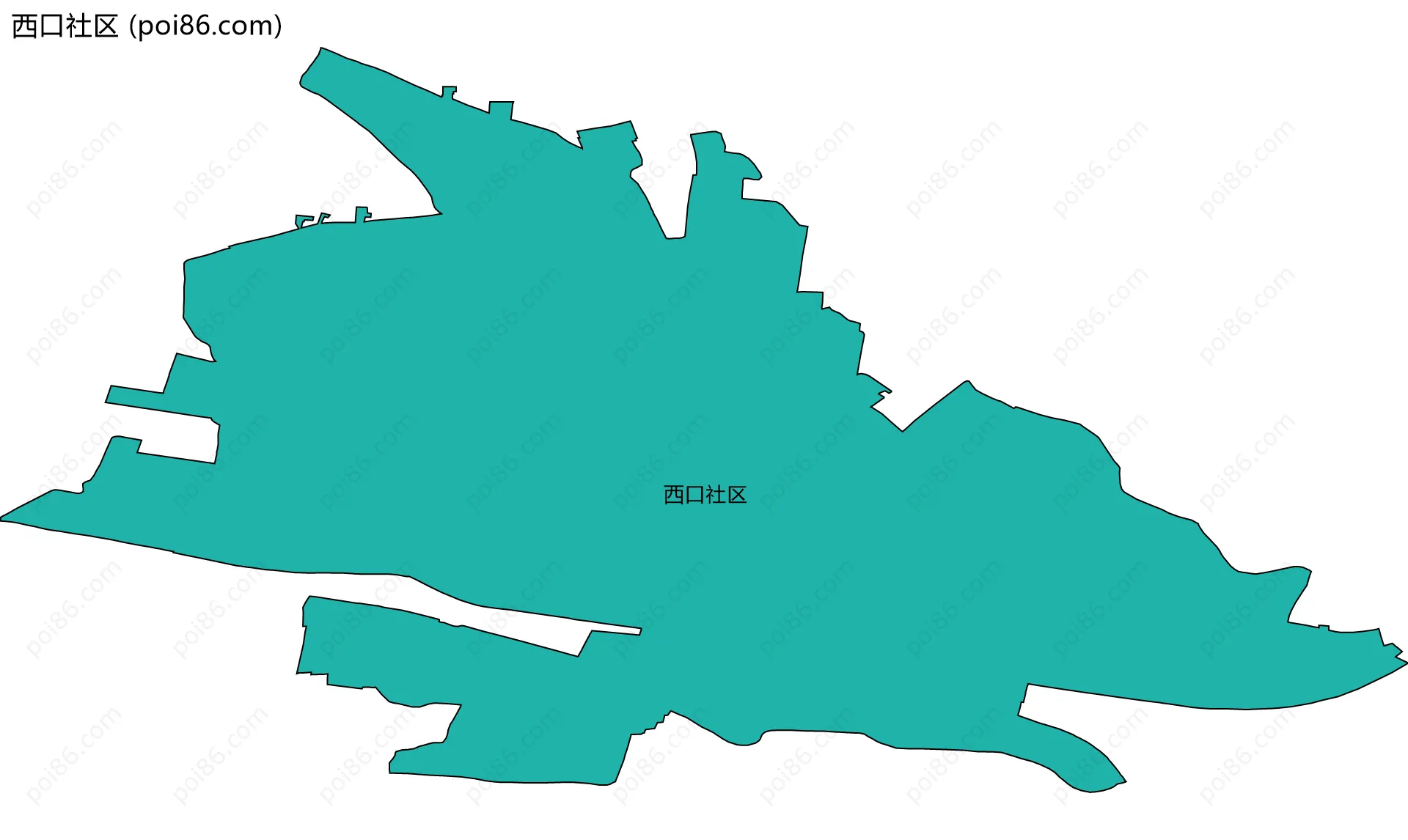 西口社区边界地图