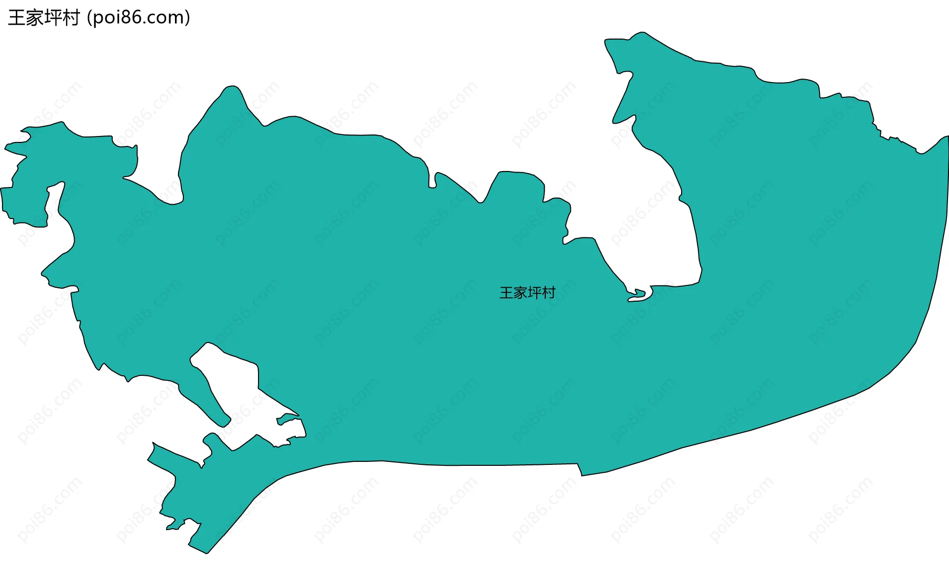 王家坪村边界地图