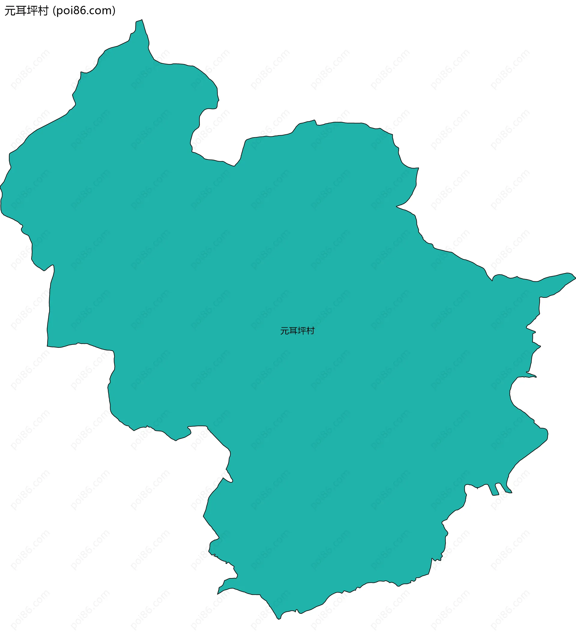 元耳坪村边界地图