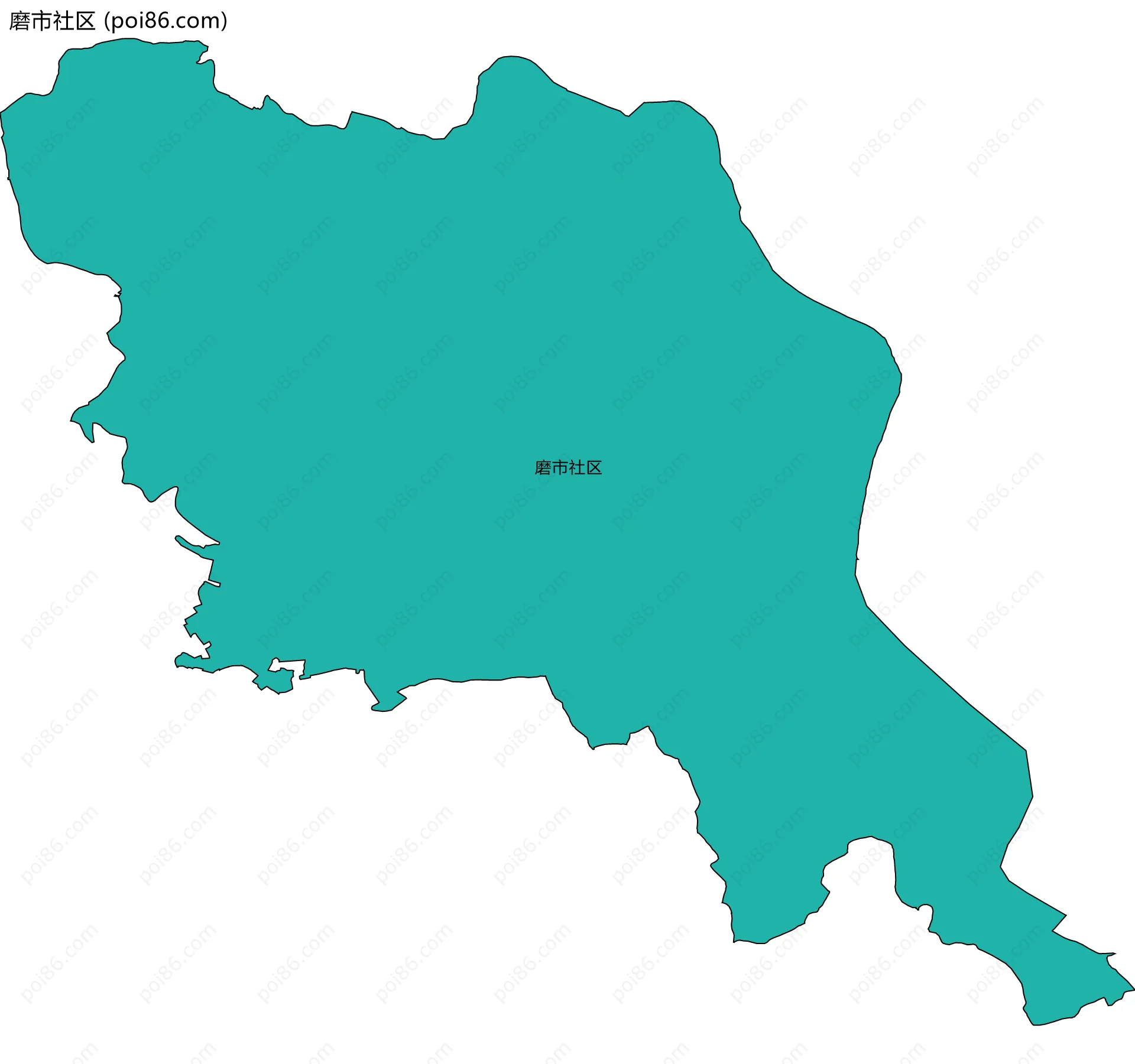 磨市社区边界地图