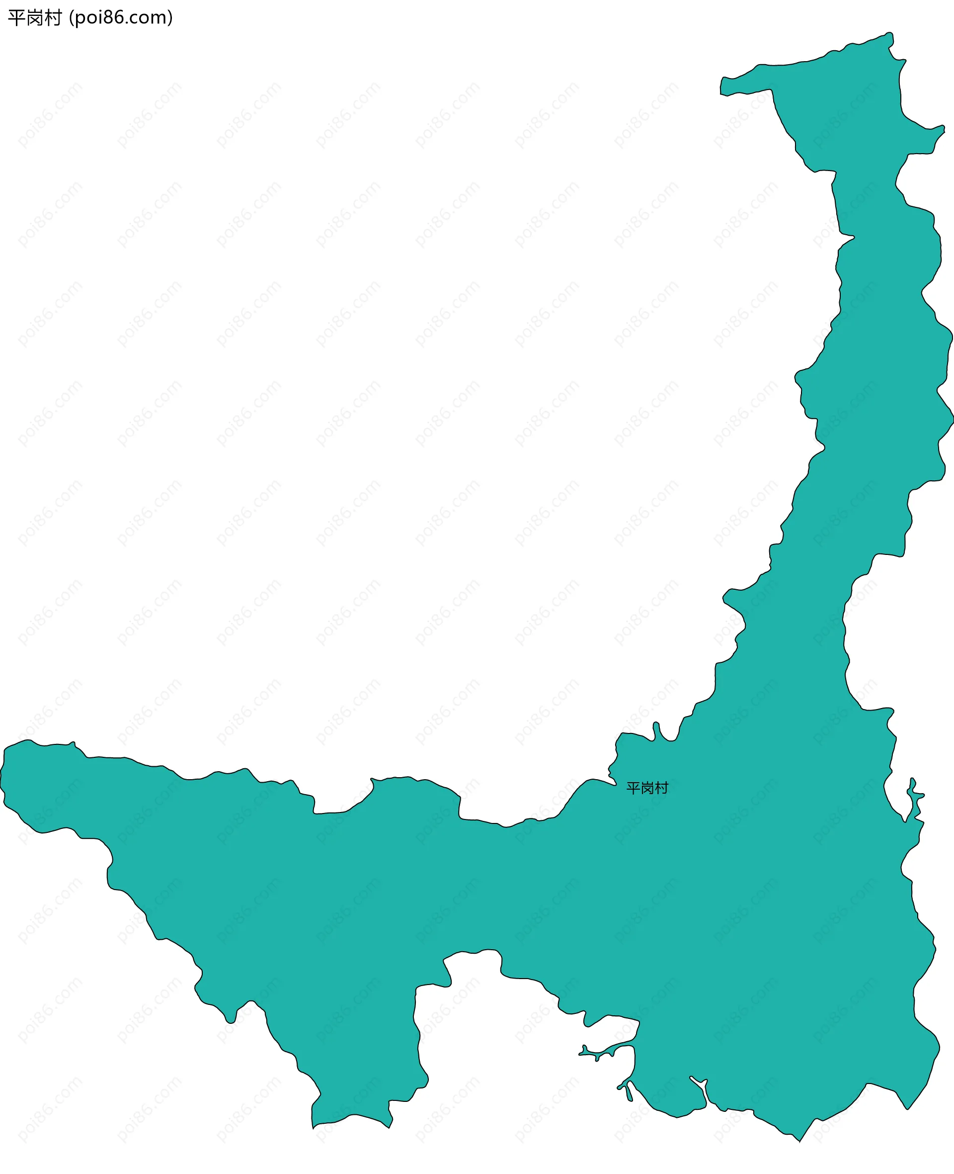 平岗村边界地图