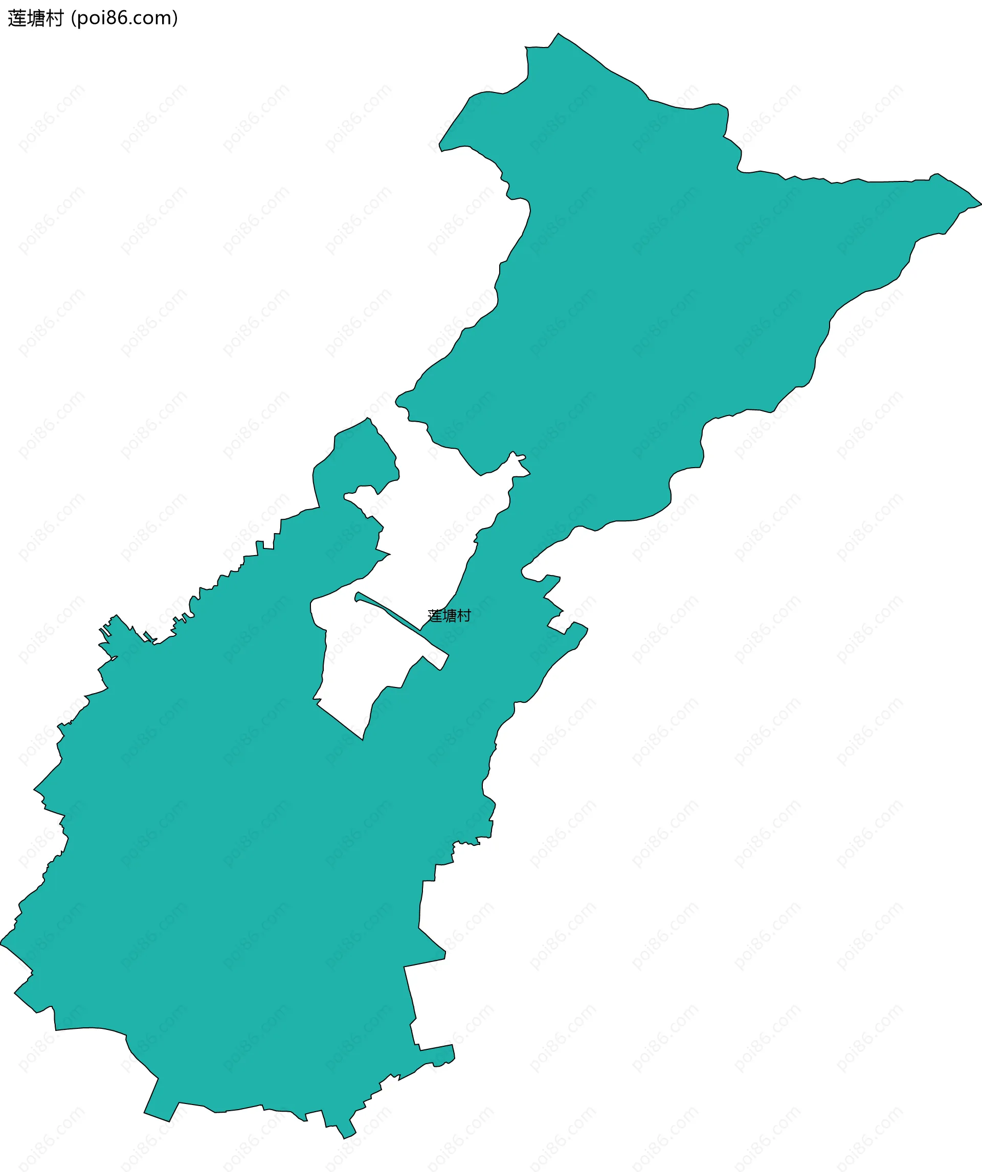 莲塘村边界地图