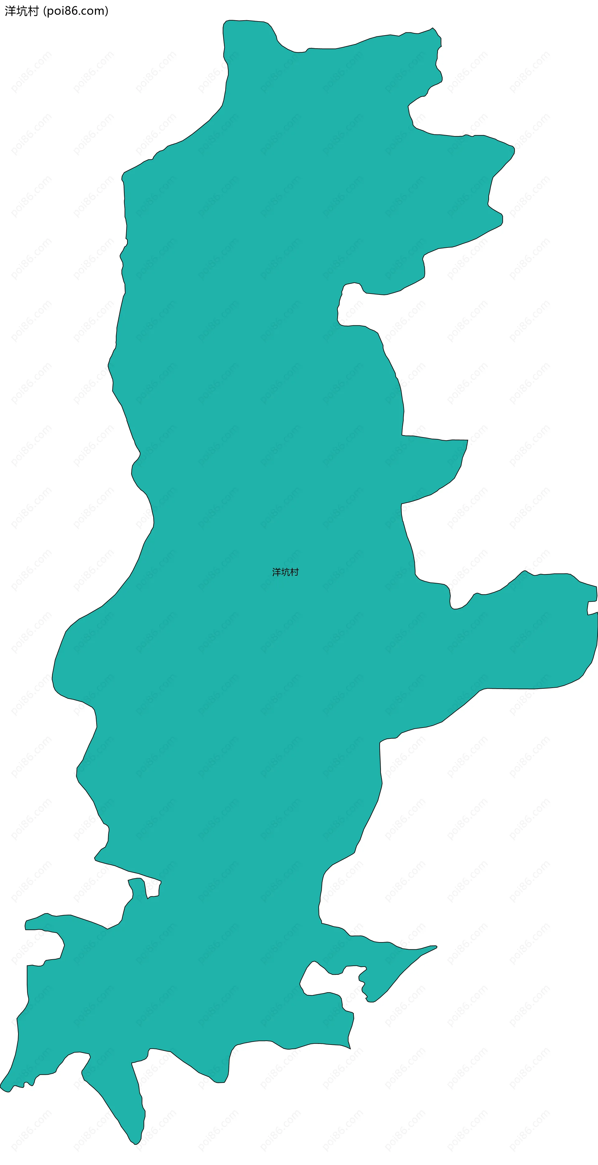 洋坑村边界地图