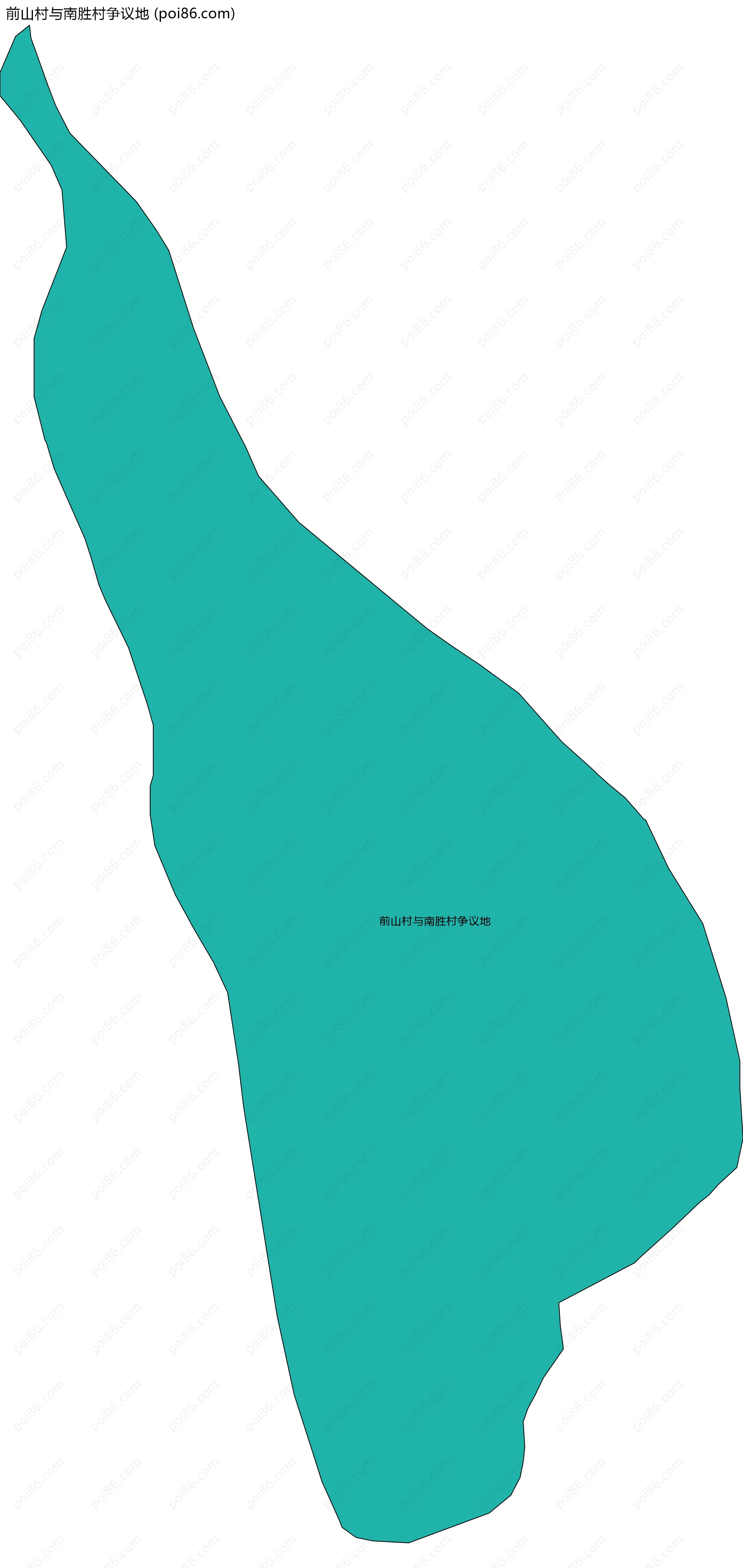 前山村与南胜村争议地边界地图