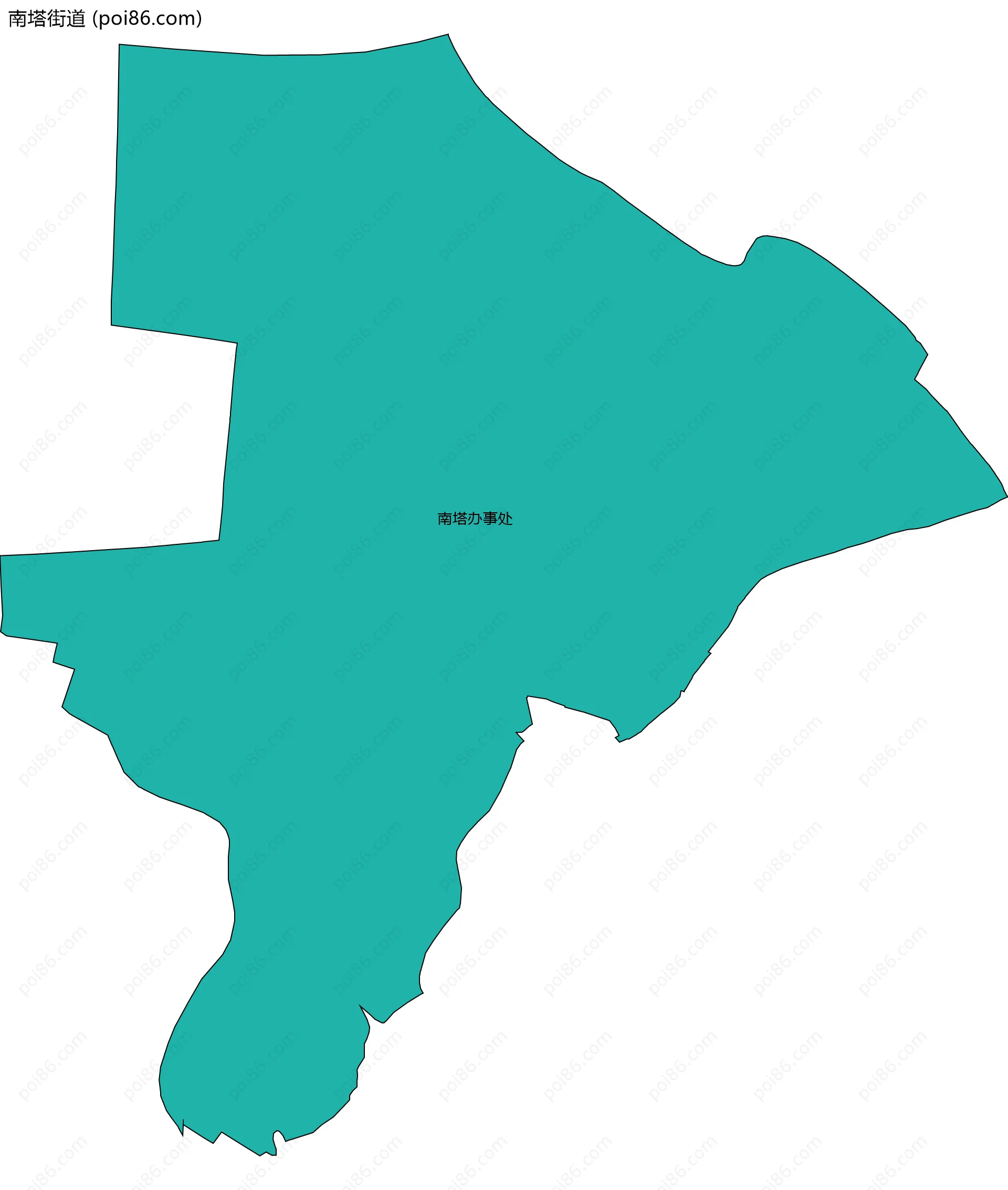 南塔街道边界地图(五级行政区划)