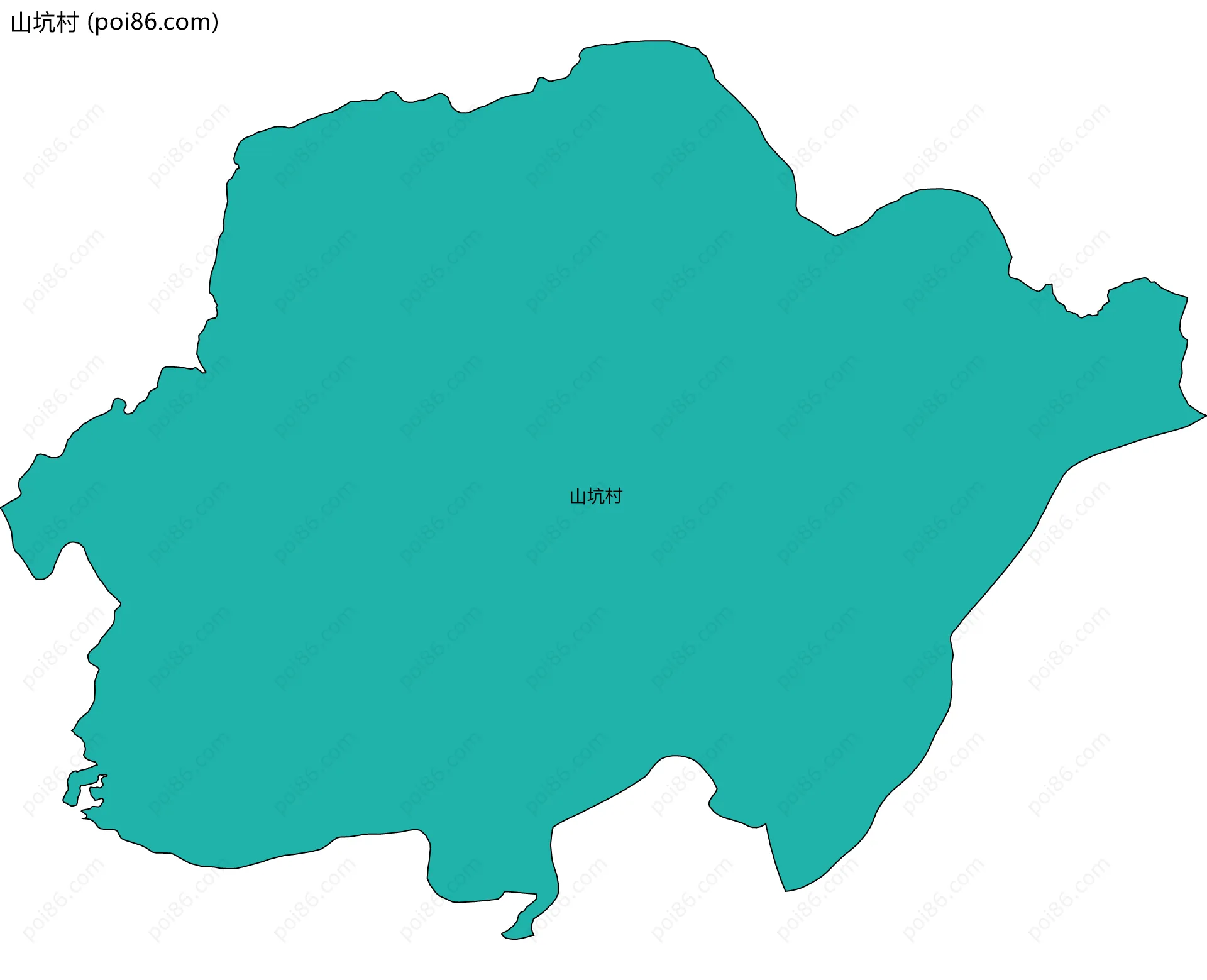 山坑村边界地图