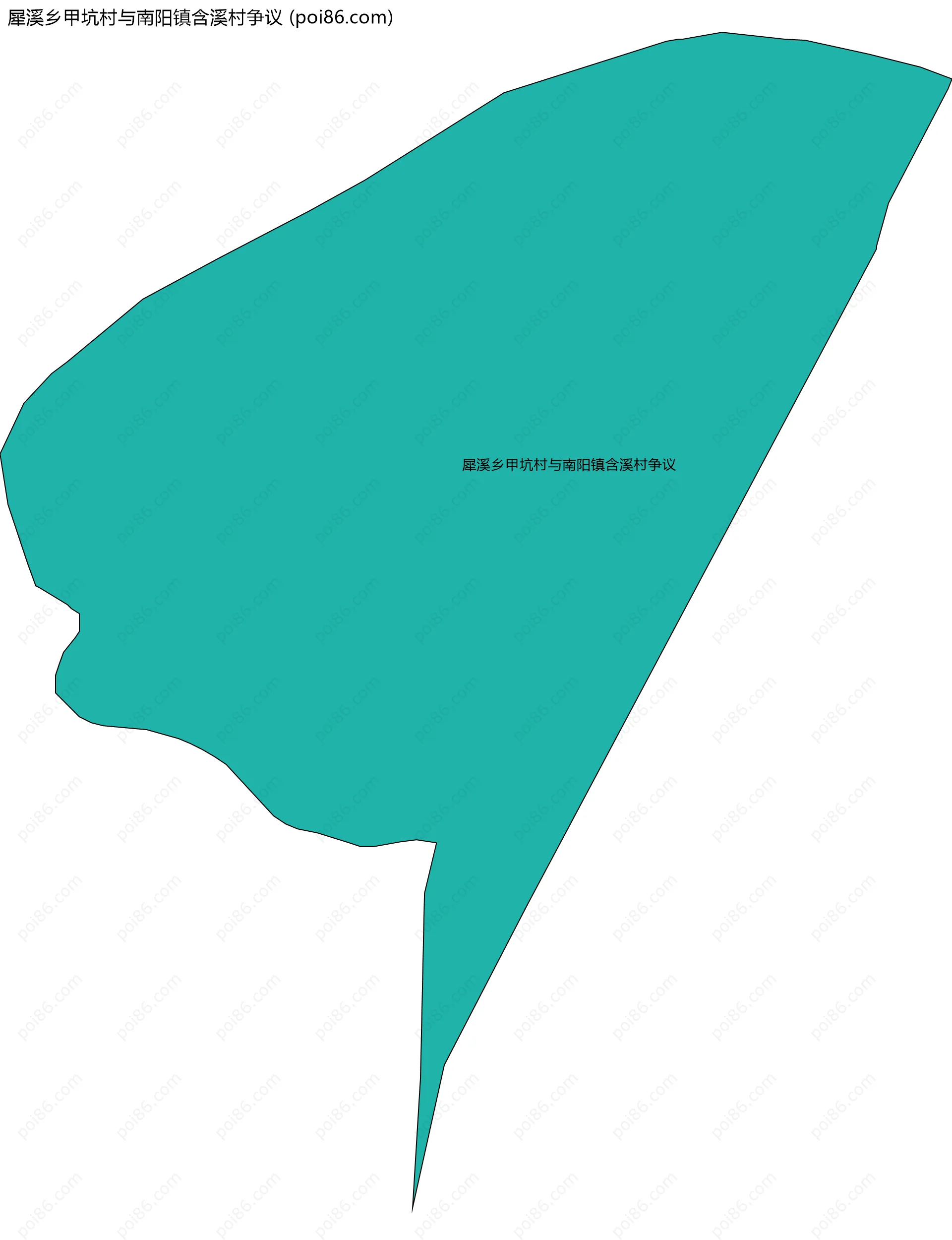 犀溪乡甲坑村与南阳镇含溪村争议边界地图