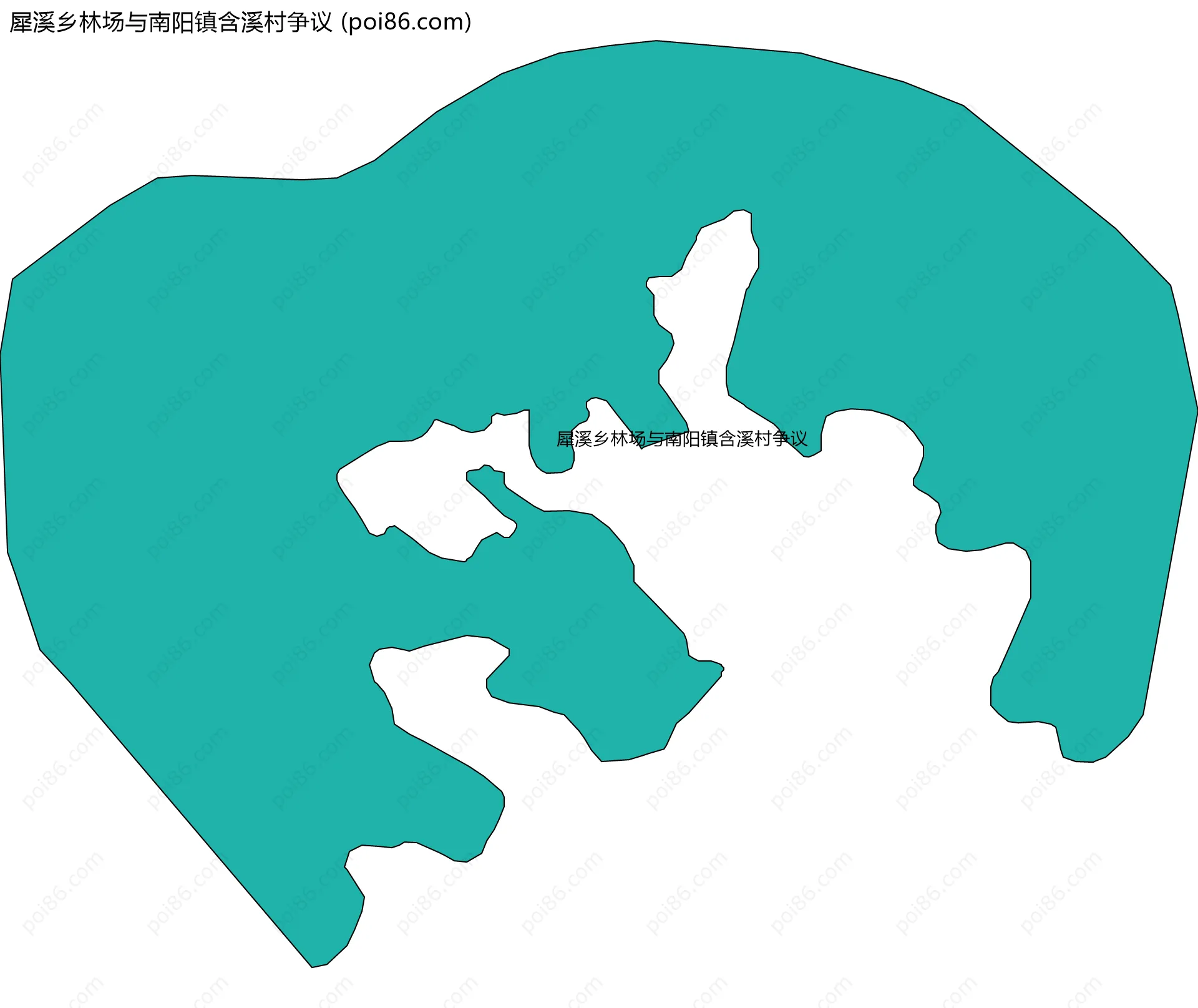 犀溪乡林场与南阳镇含溪村争议边界地图